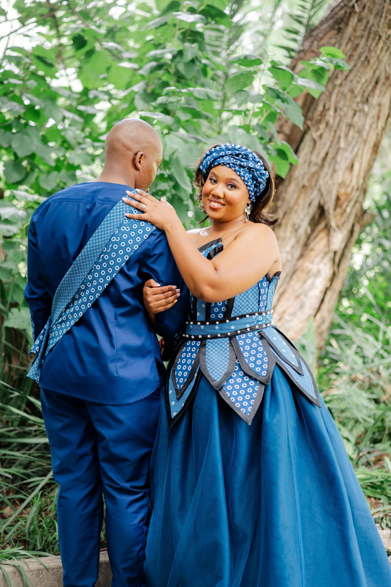 Groom gently holding the bride's face in a tender moment at their Gauteng wedding