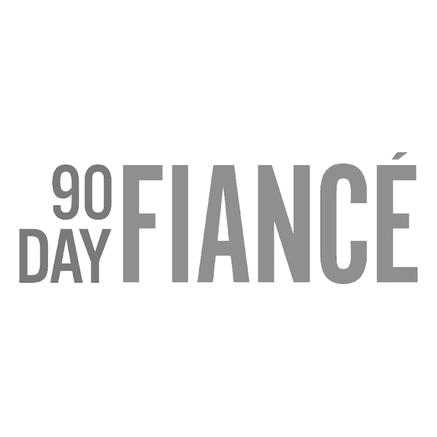 90 Day Fiance text logo in modern grey typography.