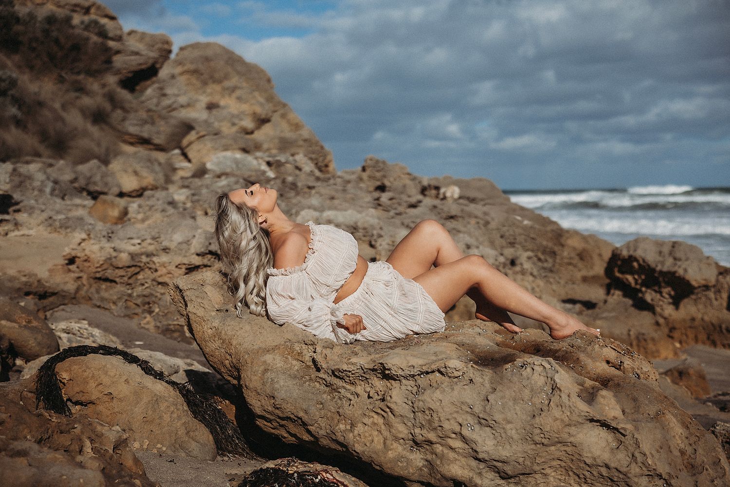 raw soulful session single woman on beach