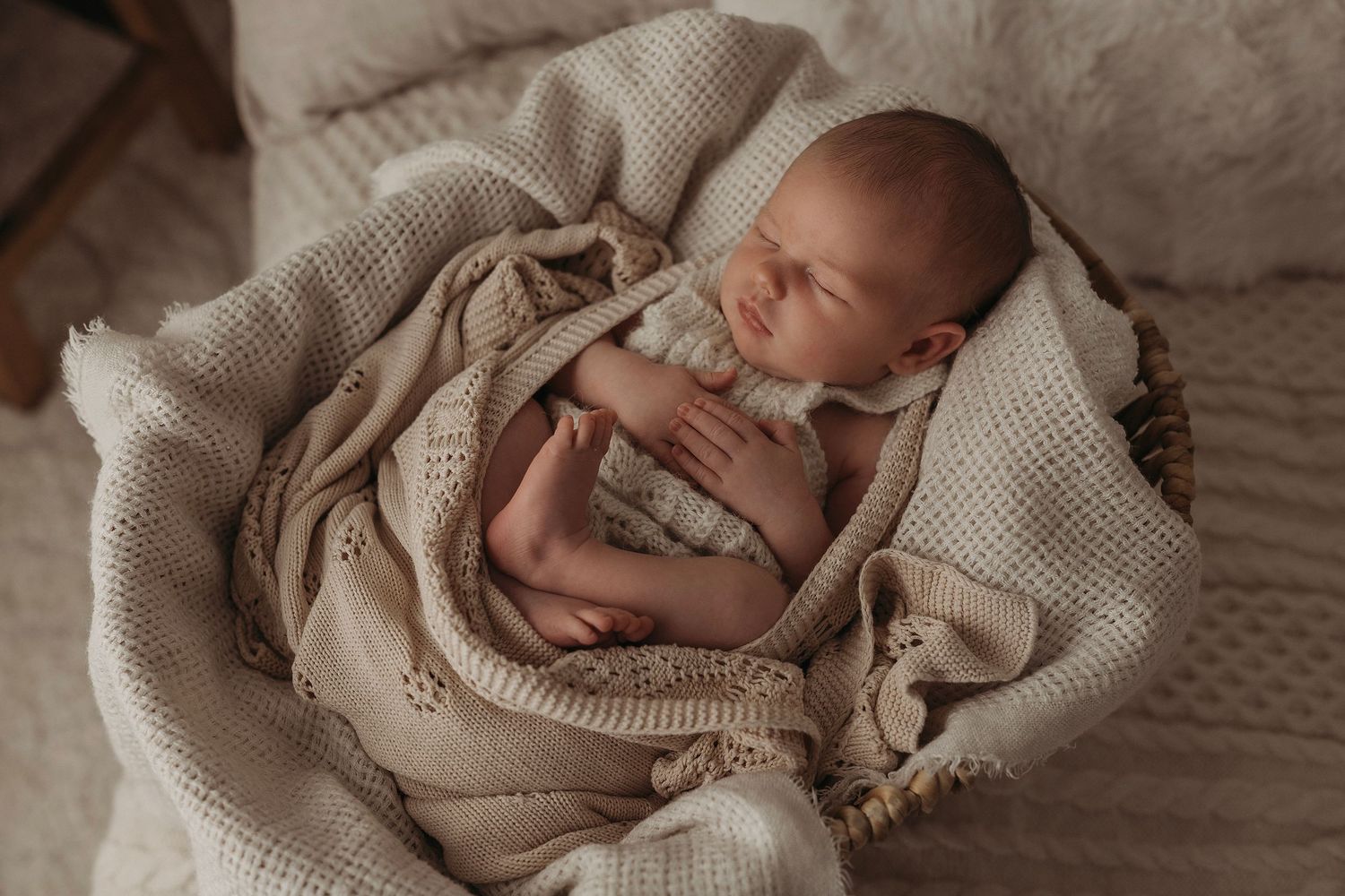 newborn baby peacefully sleeping studio photography geelong