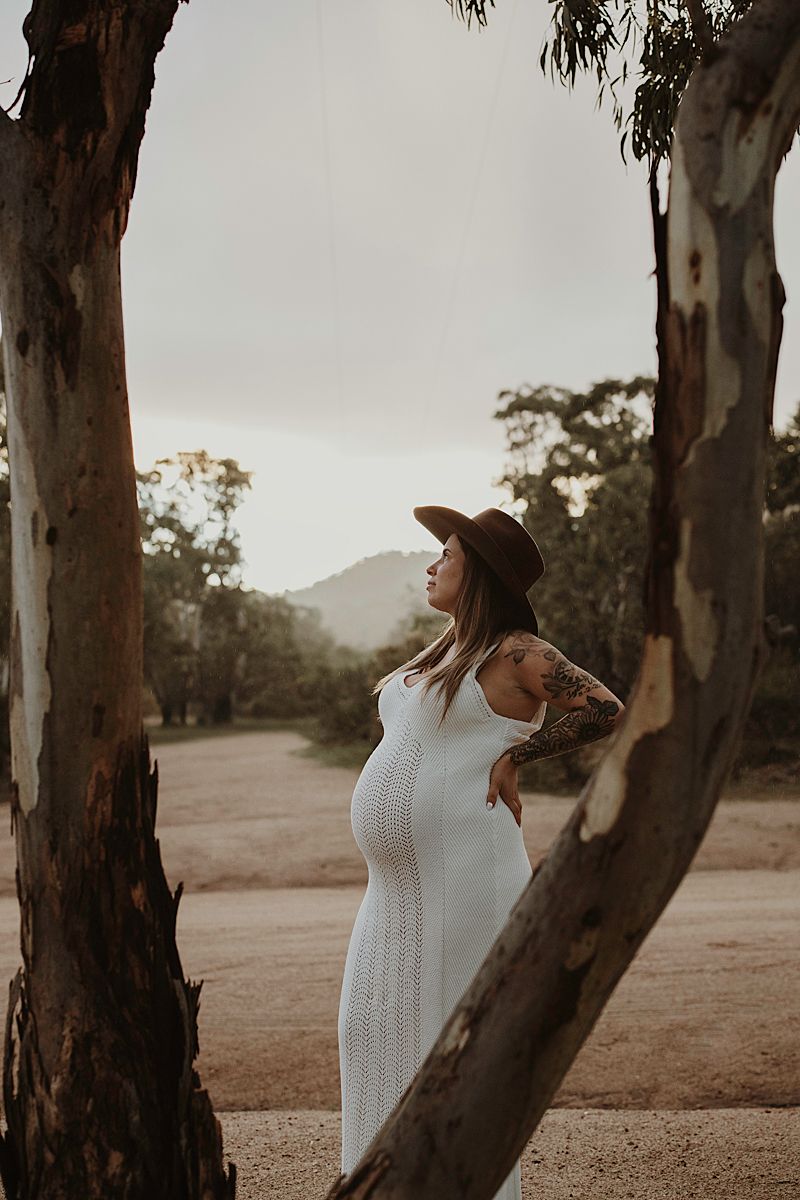geelong maternity photographer wearing client wardrobe during location shoot