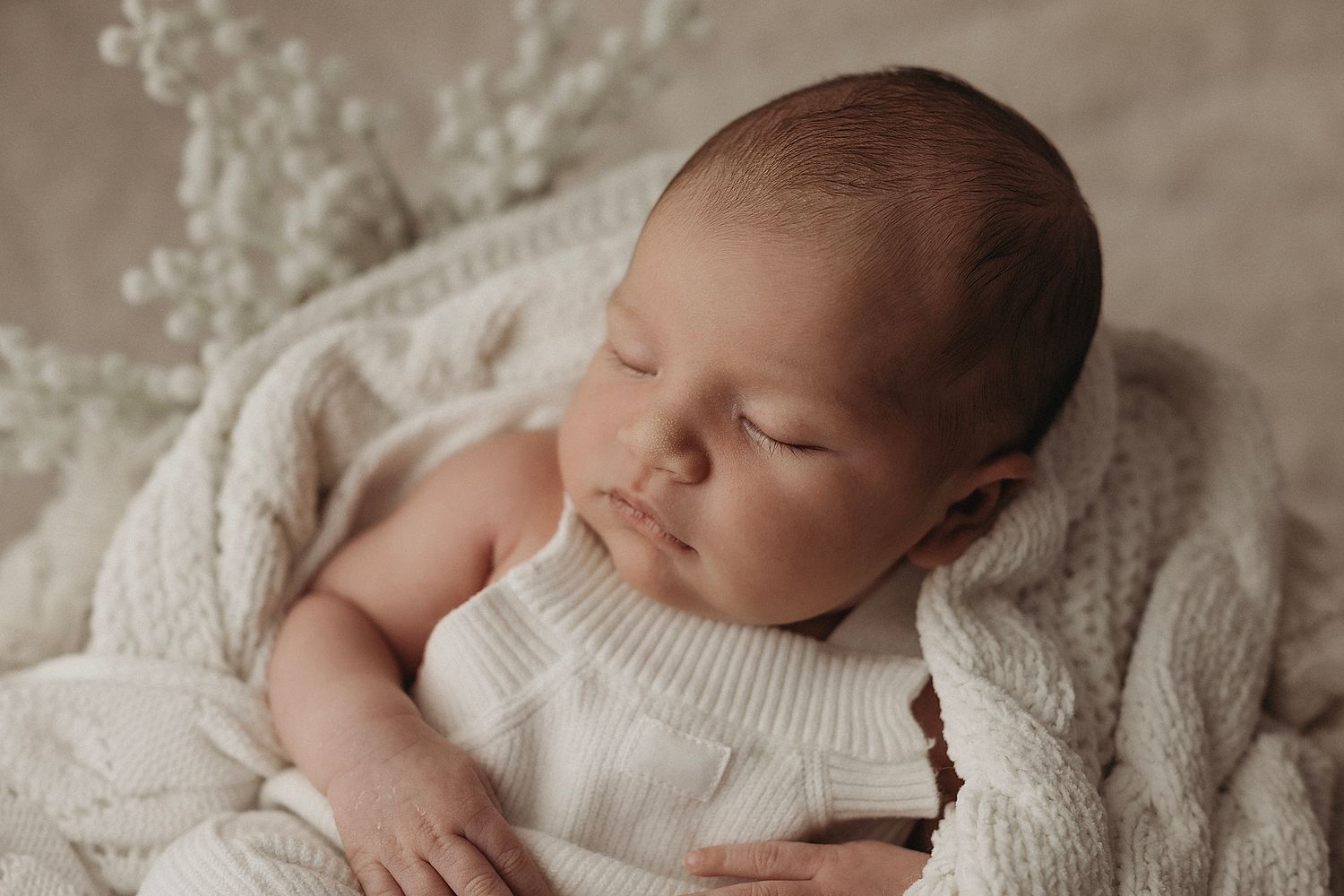 newborn baby fast asleep during studio photography geelong