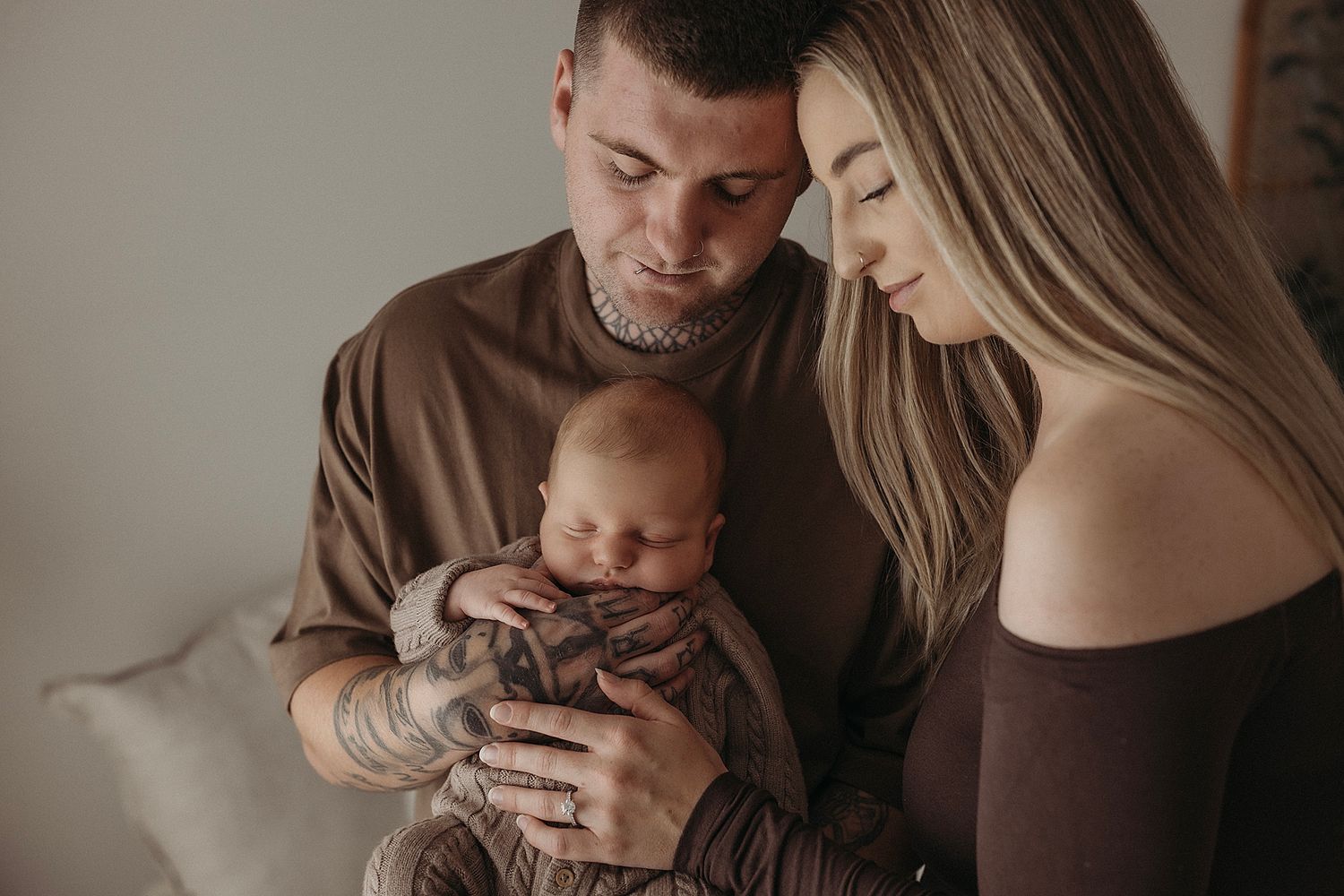 calm newborn photography session geelong studio portrait