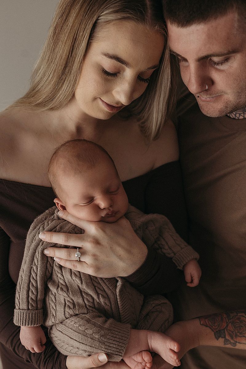 lifestyle newborn portrait with mum geelong studio photography