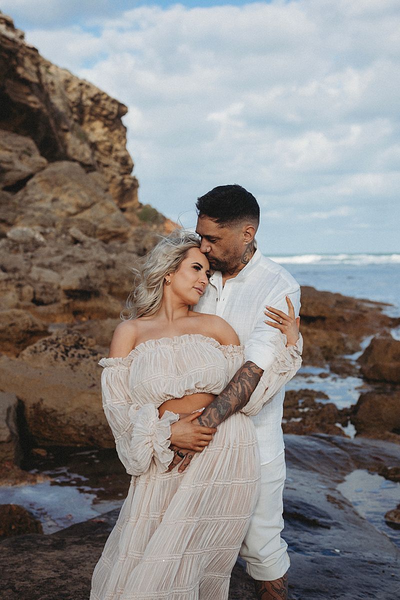 cute engagement session at the beach with tarot reader and mindeset coach