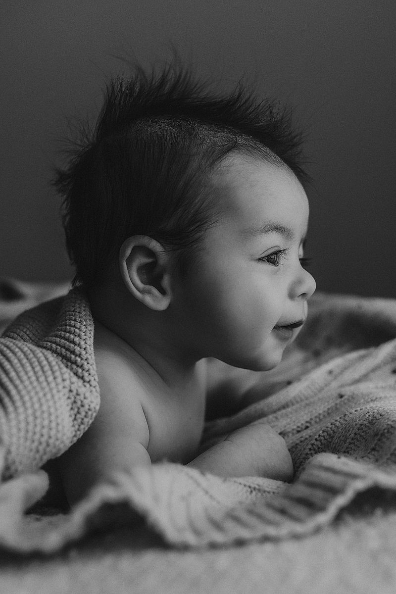 older baby 3 months old photography session held in geelong studio baby holding head up