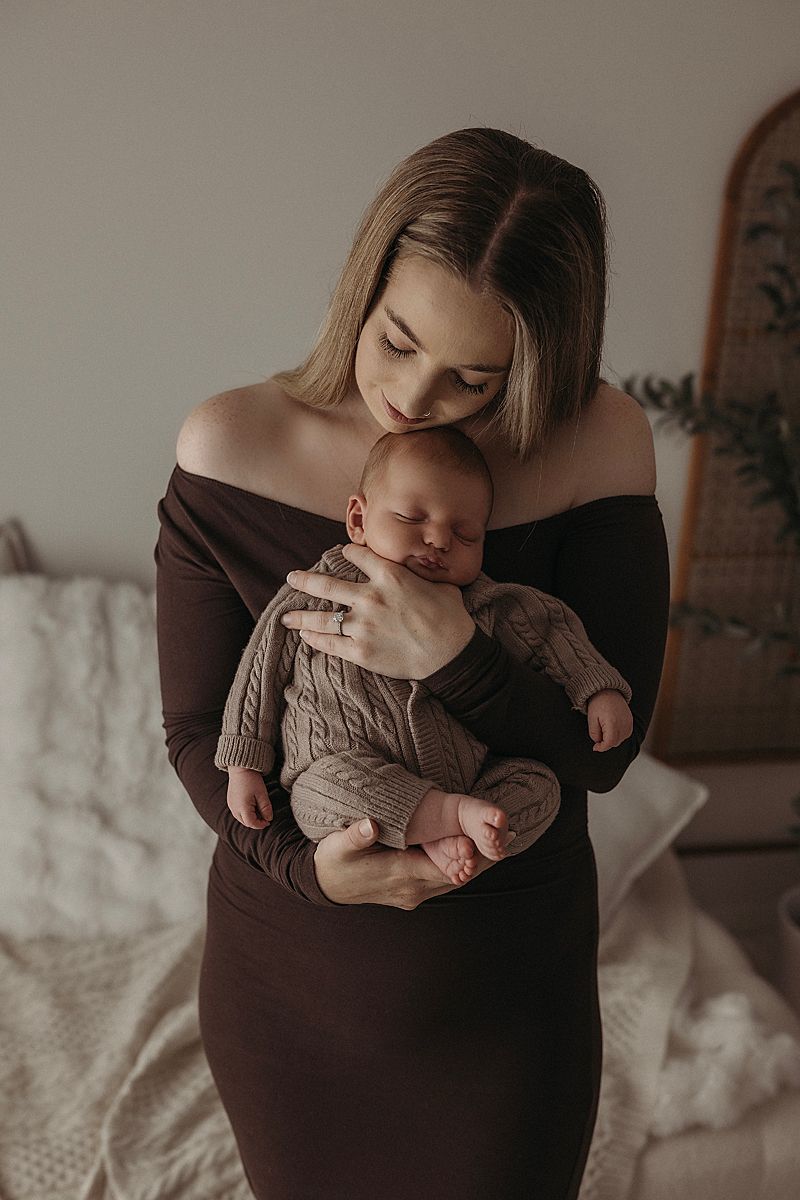 newborn baby curled up natural pose geelong studio