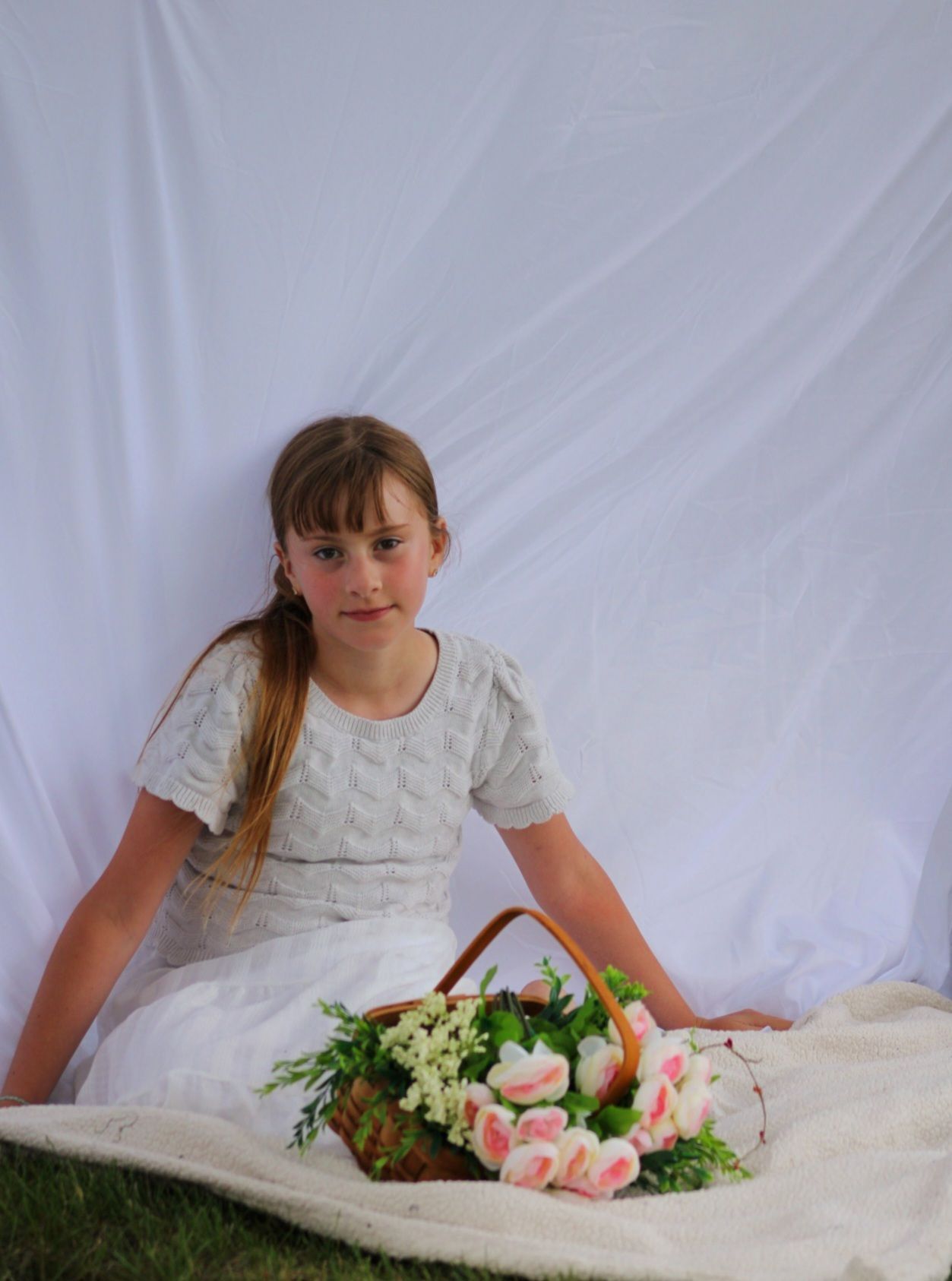 Portrait of girl, springtime, Headid Park, Sioux City, Iowa