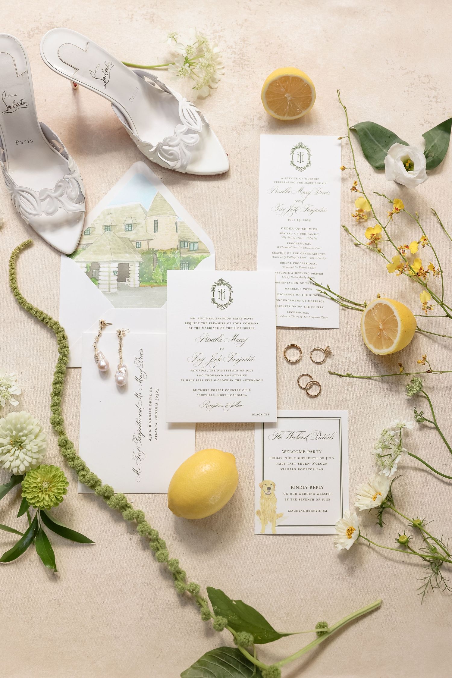 Detail photos Biltmore Forest Country Club Wedding Photography