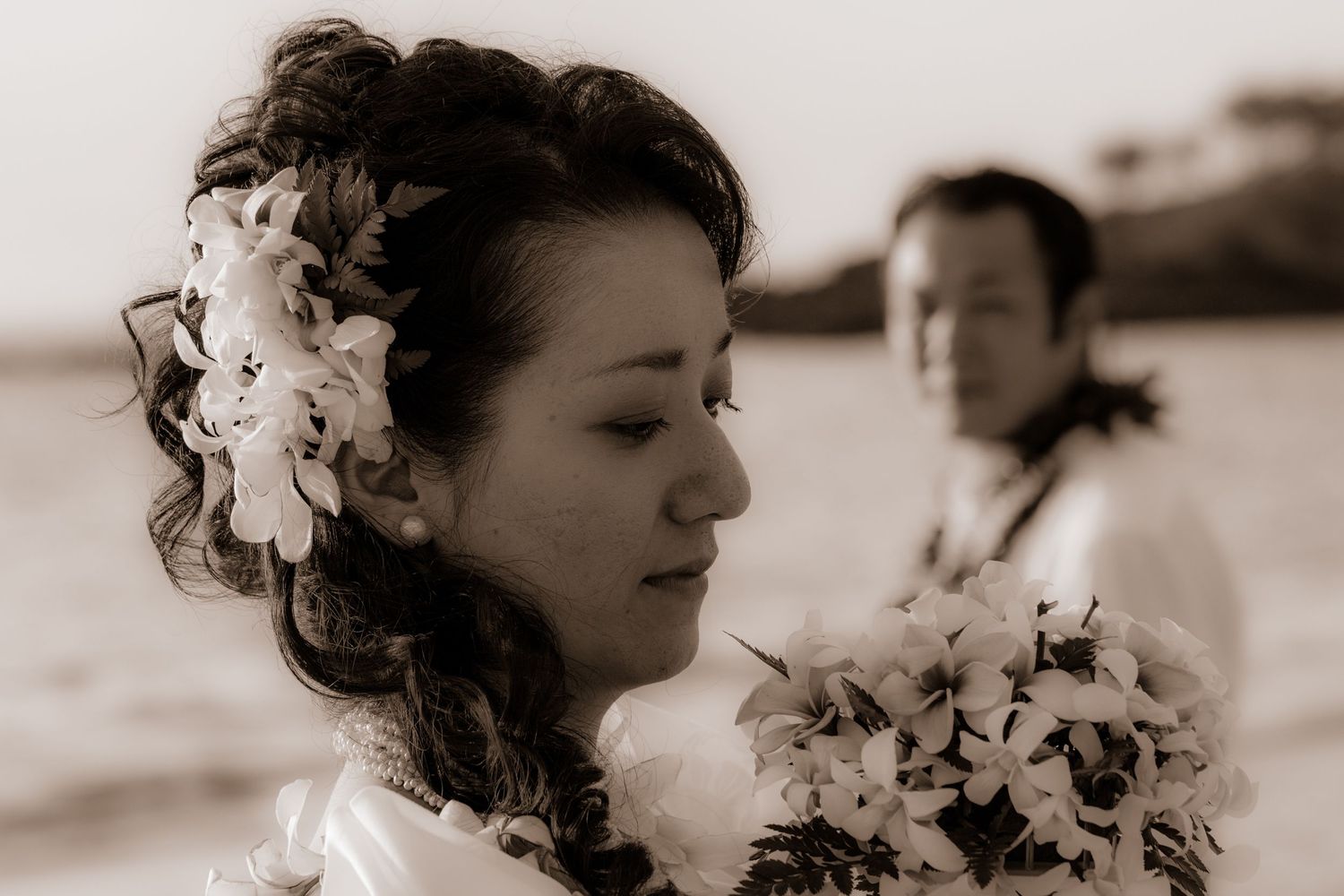 Fine art portrait photography in Kailua Kona, Hawaii, showing a person in an artistic profile portrait series.