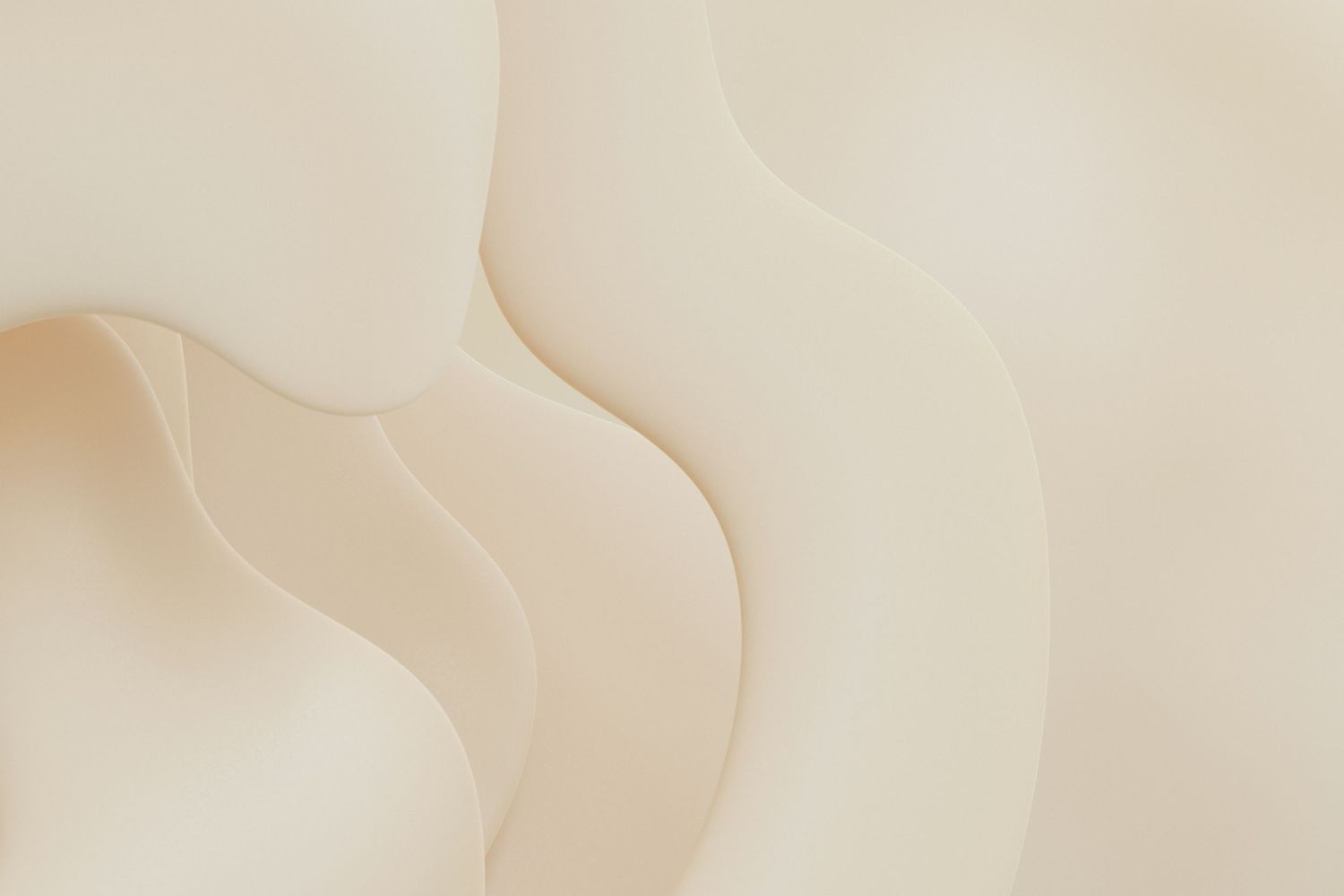 Abstract background with smooth flowing beige and cream colored waves creating a soft, elegant texture.