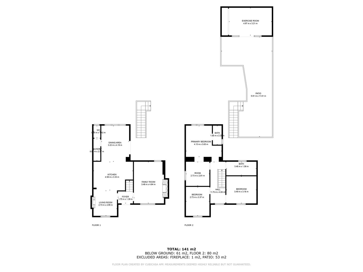 Architectural floor plan showing three floors of a residential property with detailed room measurements.
