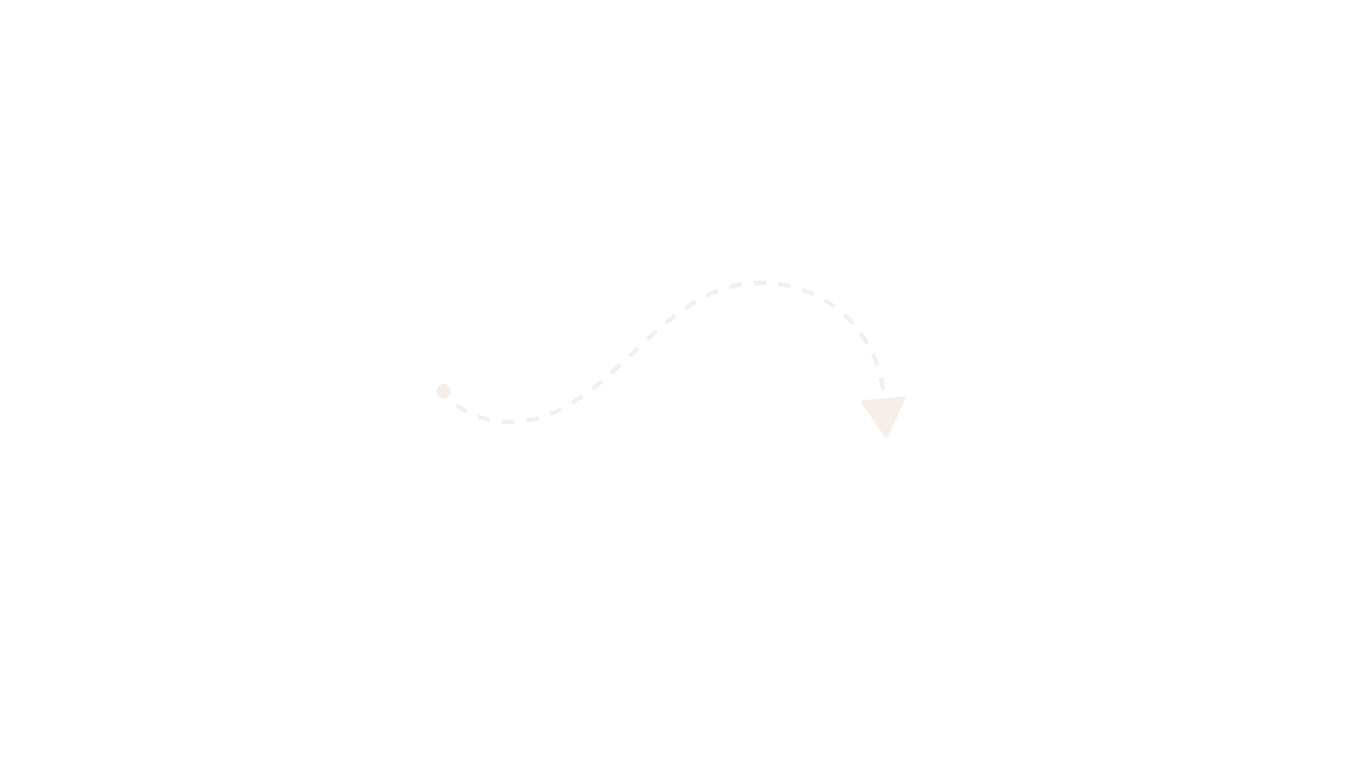 Black curved dotted line with arrow on white background.