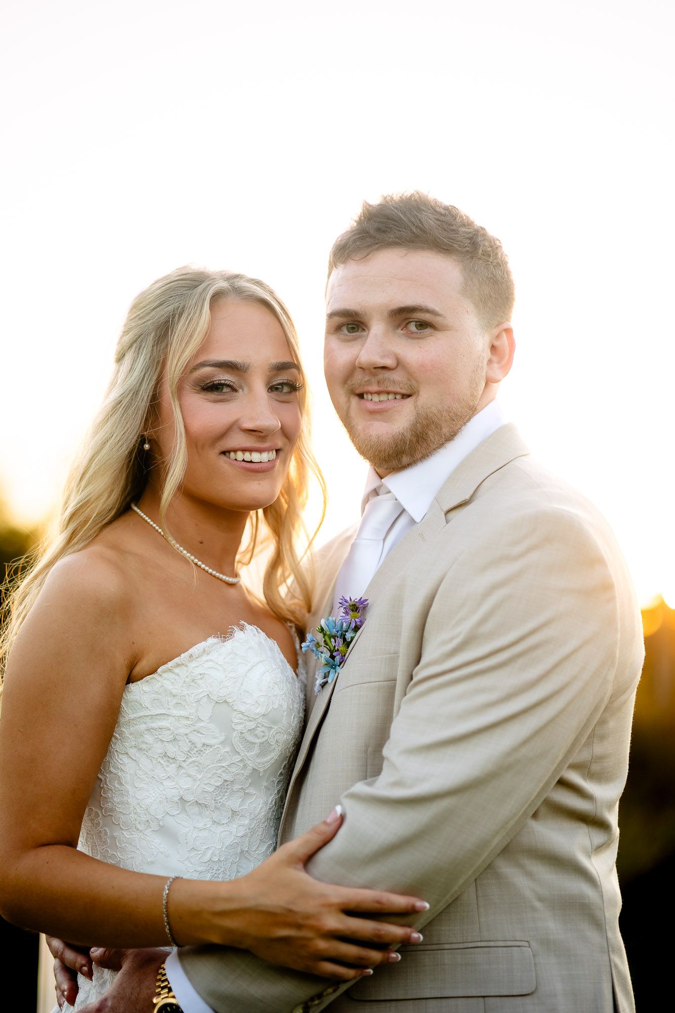 A romantic sunset wedding photo in savannah Georgia