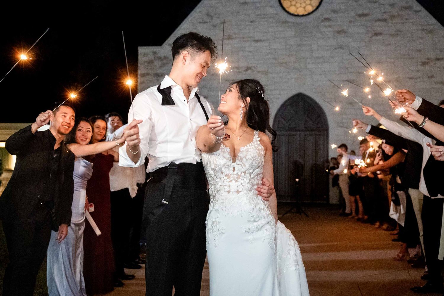 Wedding sparkler exits at ashton gardens atlanta
