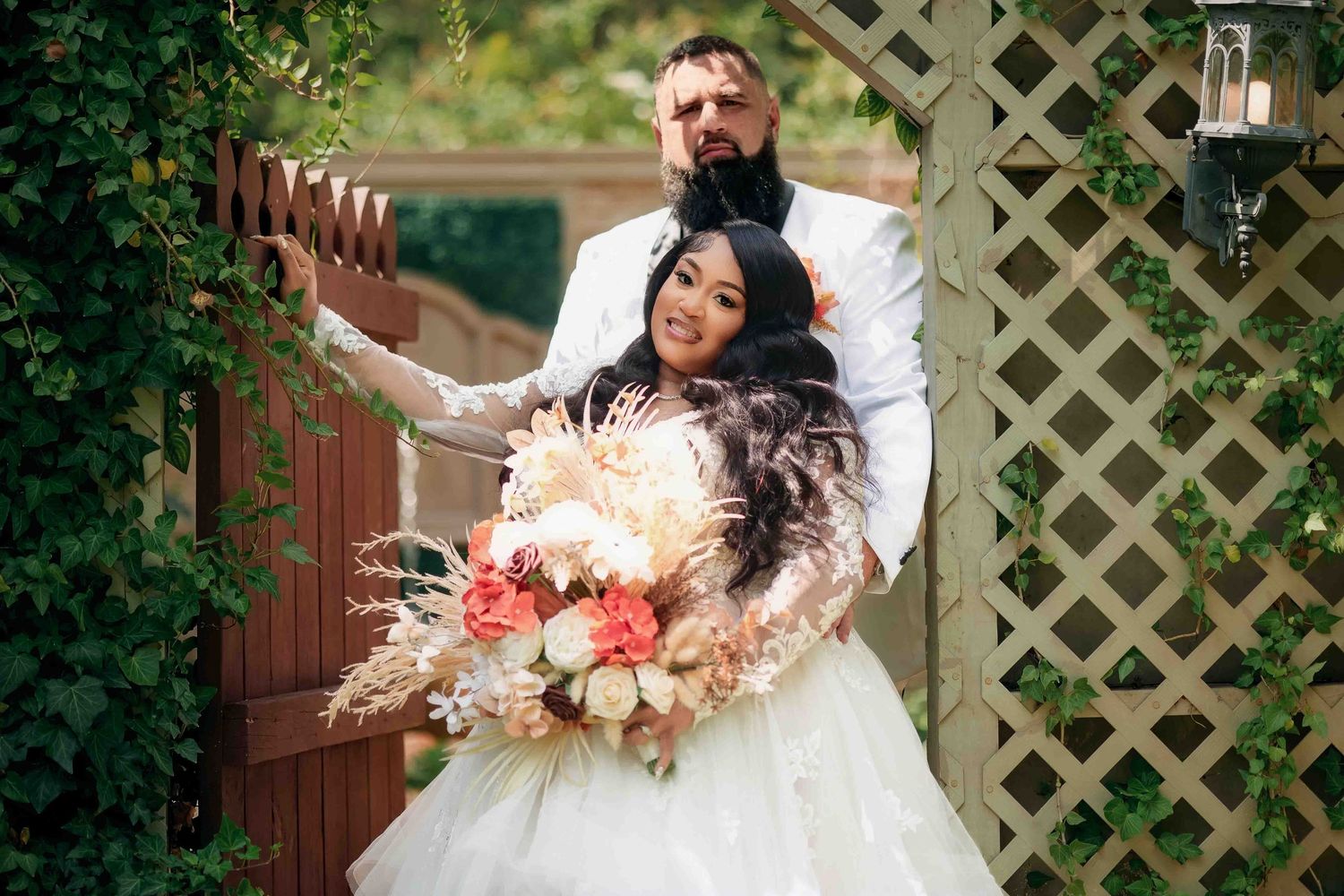 Romantic couple portraits at The Castle at Wildwood Gardens
