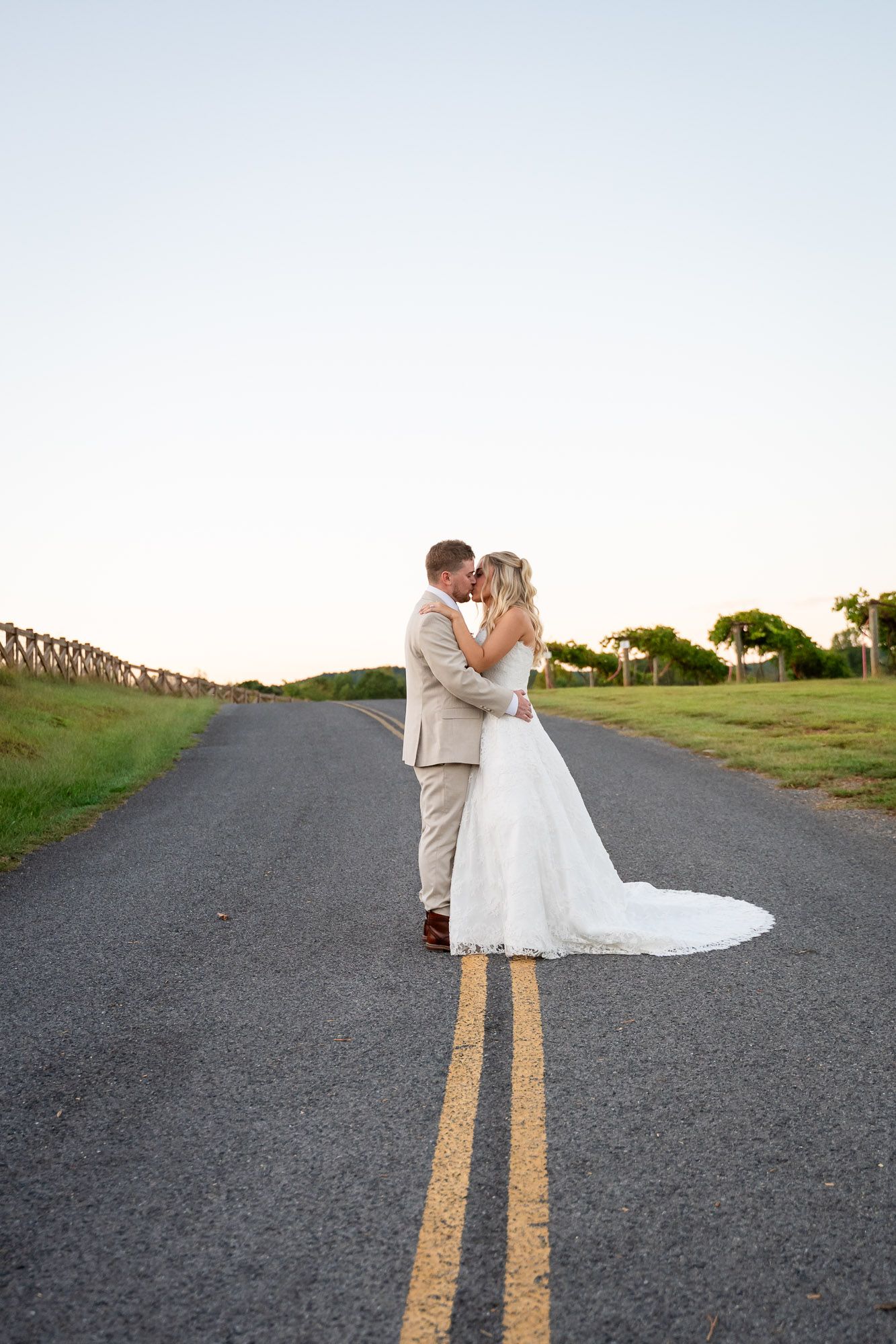 A romantic wedding couple shares an intimate moment during their wedding day in Chattanooga Tennessee