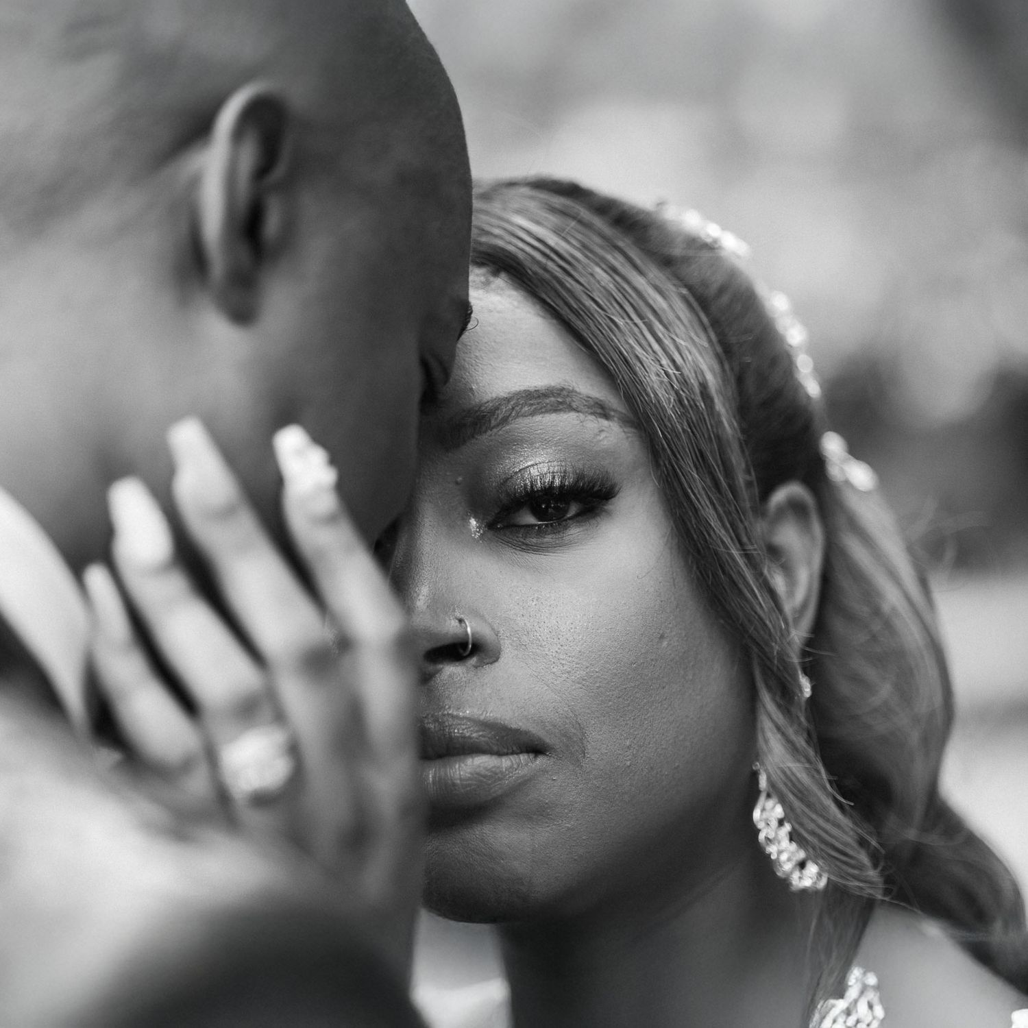 Romantic wedding portrait of couple at Pristine Chapel near Atlanta, GA