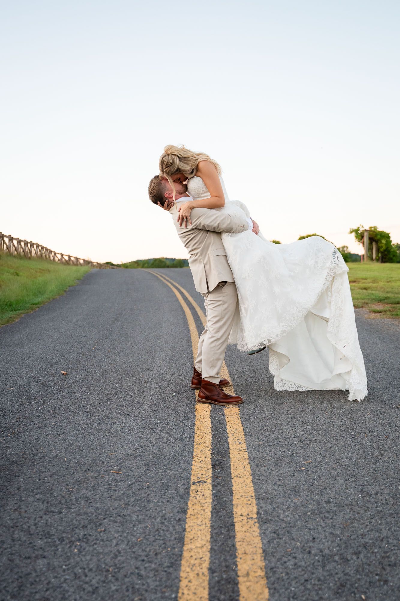 A romantic wedding couple shares an intimate moment in Athens, Georgia