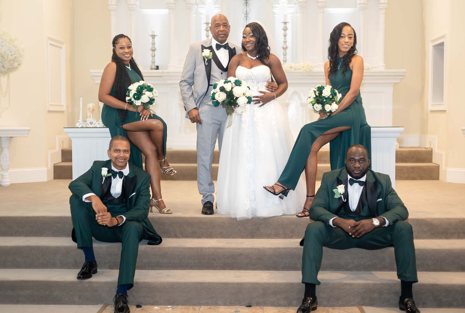 Wedding party at pristine chapel venue
