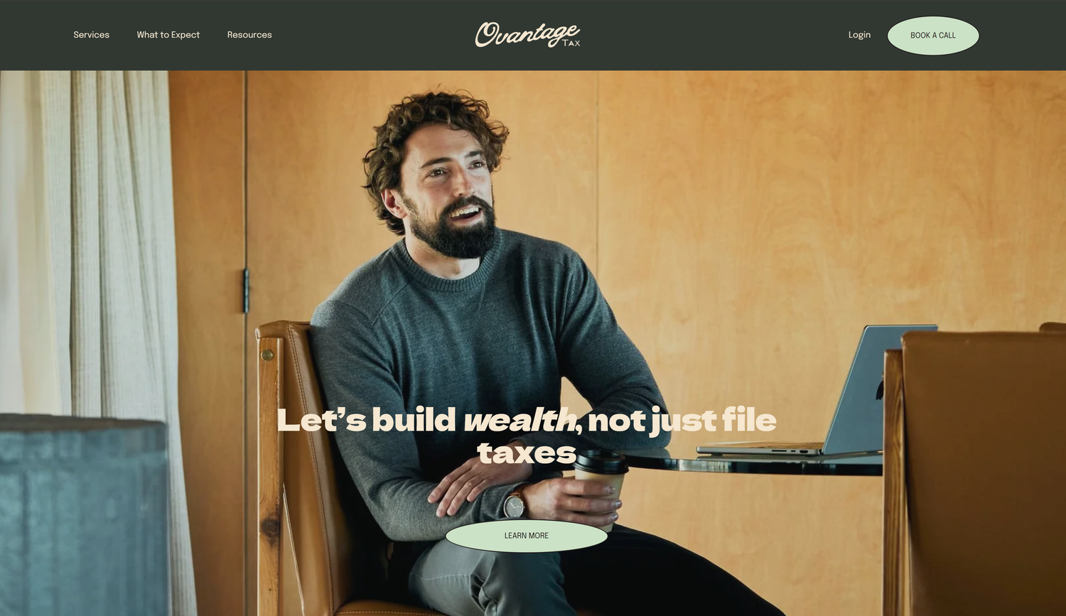 Modern website homepage featuring a clean design with navigation menu and hero section.
