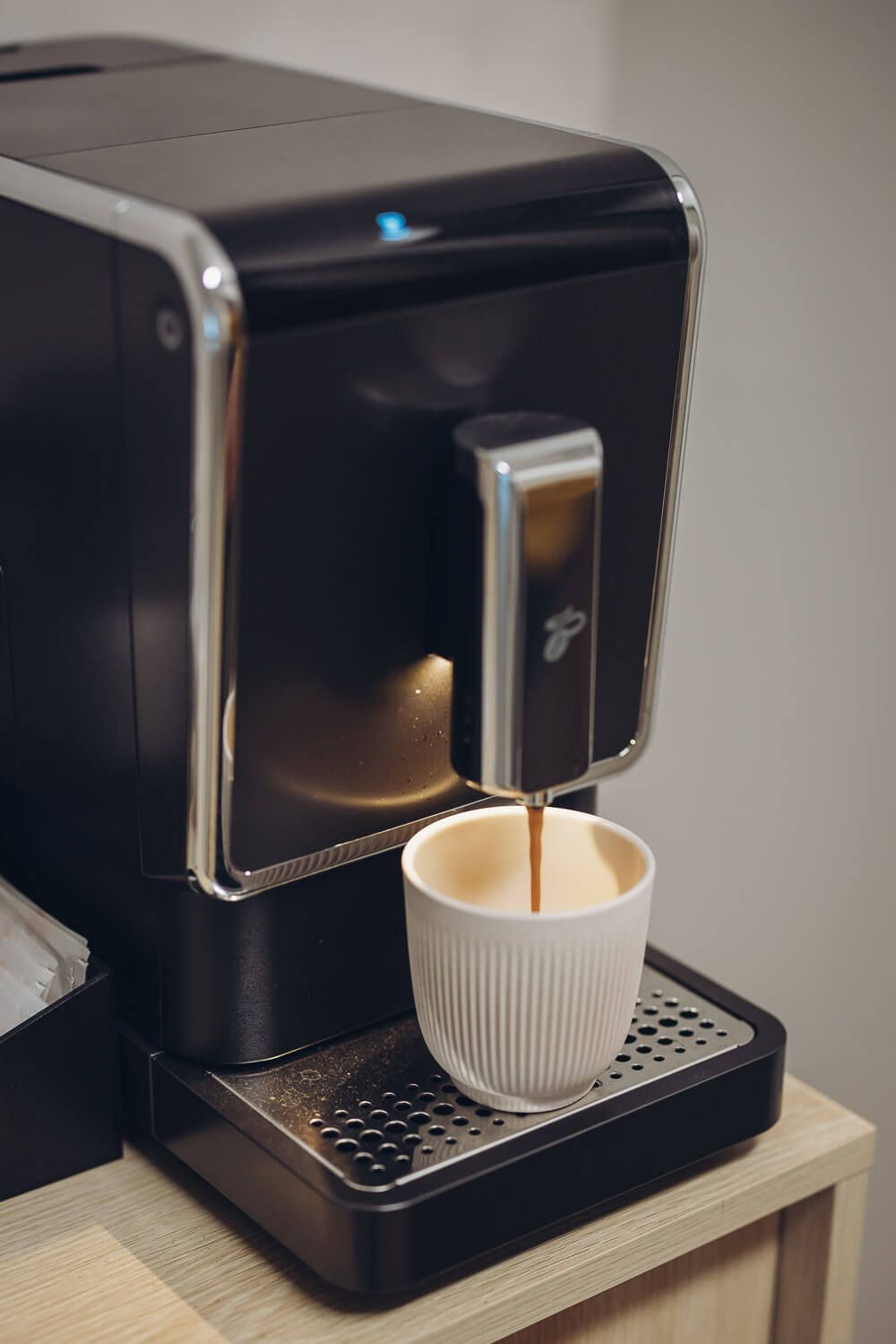 Kaffeemaschine im Fotostudio Hannover als gemütlicher Service für Familienfotos und Newbornfotos
