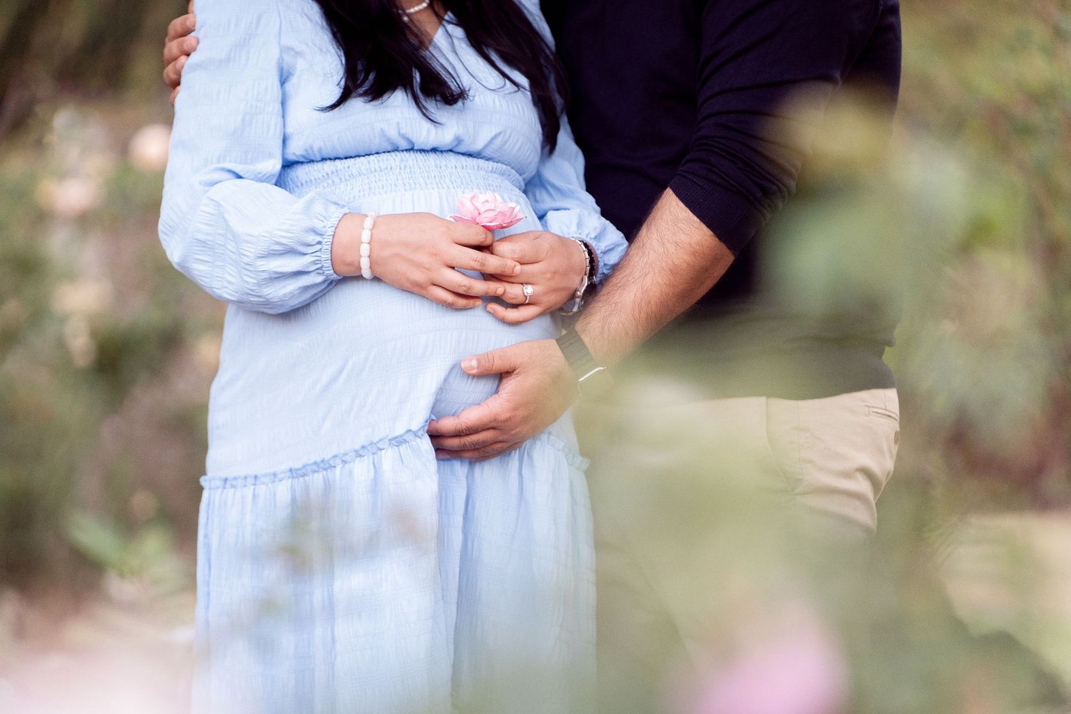 a close up photo of a mom to be pregnant belly during a maternity photoshoot in Rouse hill Sydney
