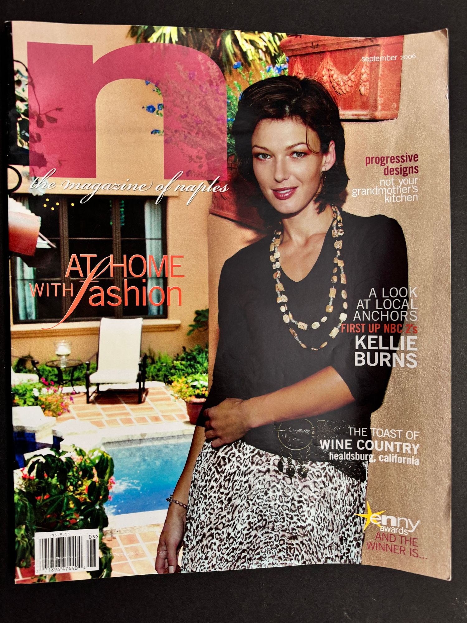 Magazine cover of N Naples featuring Kellie Burns, local news anchor, with fashion and wine country articles.