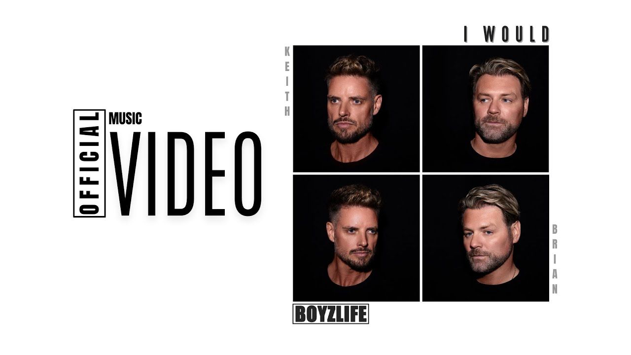 Boyzlife official music video thumbnail for 'I Would' featuring four headshots of the 2 band members in a grid layout.