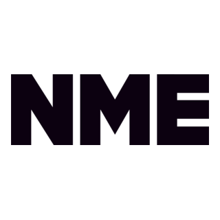 The bold black NME music magazine logo on a clean white background.