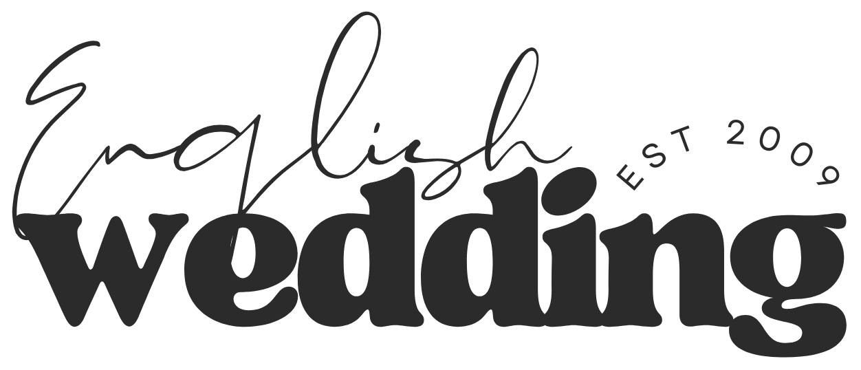 The English Wedding blog logo with elegant script and serif typography, established 2009.