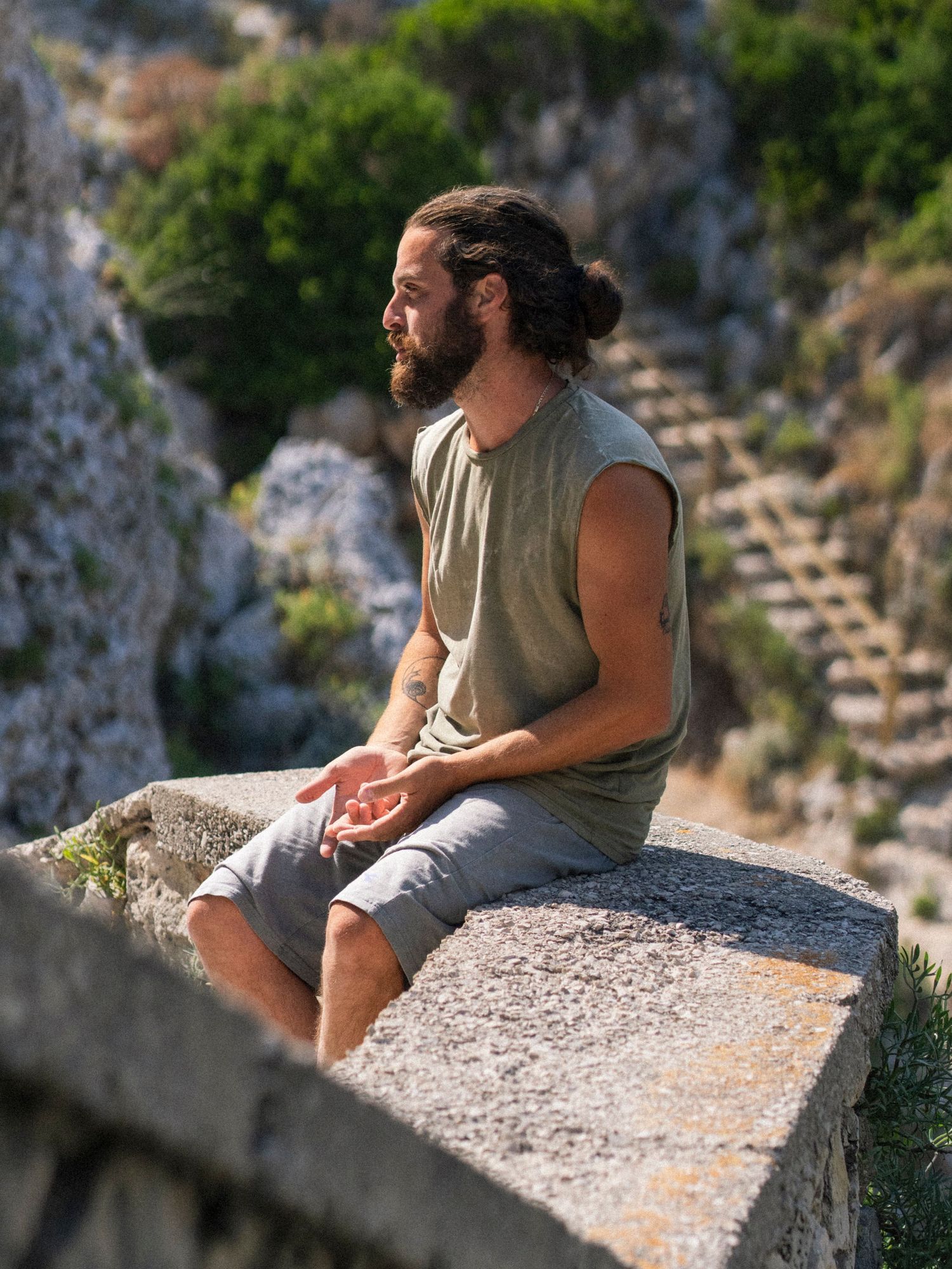 Documentary Male Portrait by Photographer Arthur Hall. 
Puglia, Italy, Italy Portrait Photography, Documentary Portrait Photography, Green.
