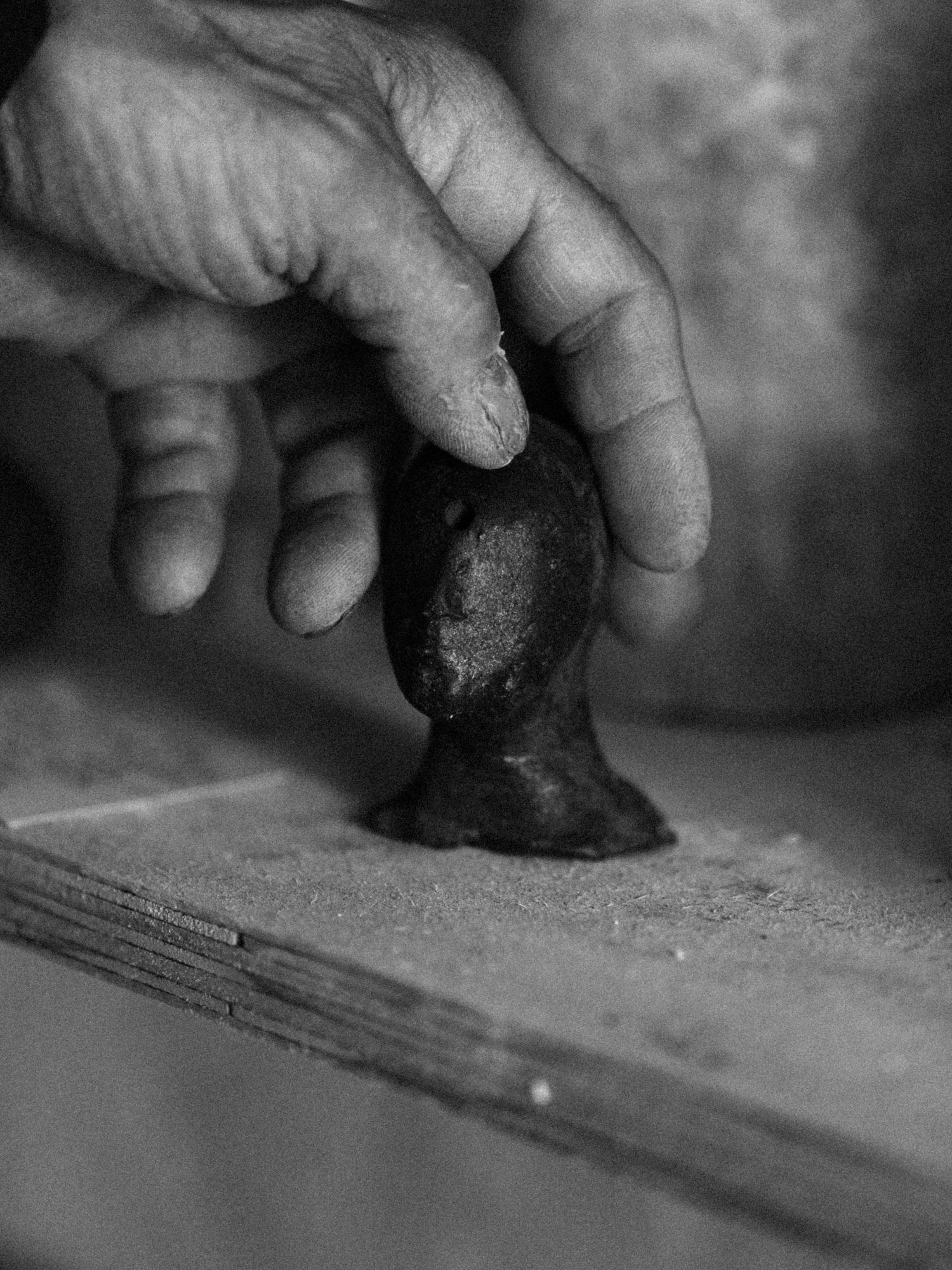 Portrait of Maurizio Dusio by Photographer Arthur Hall. 
Puglia, Italy, Italian Artisan, Documentary Portrait, Craftsman, BW, monochrome