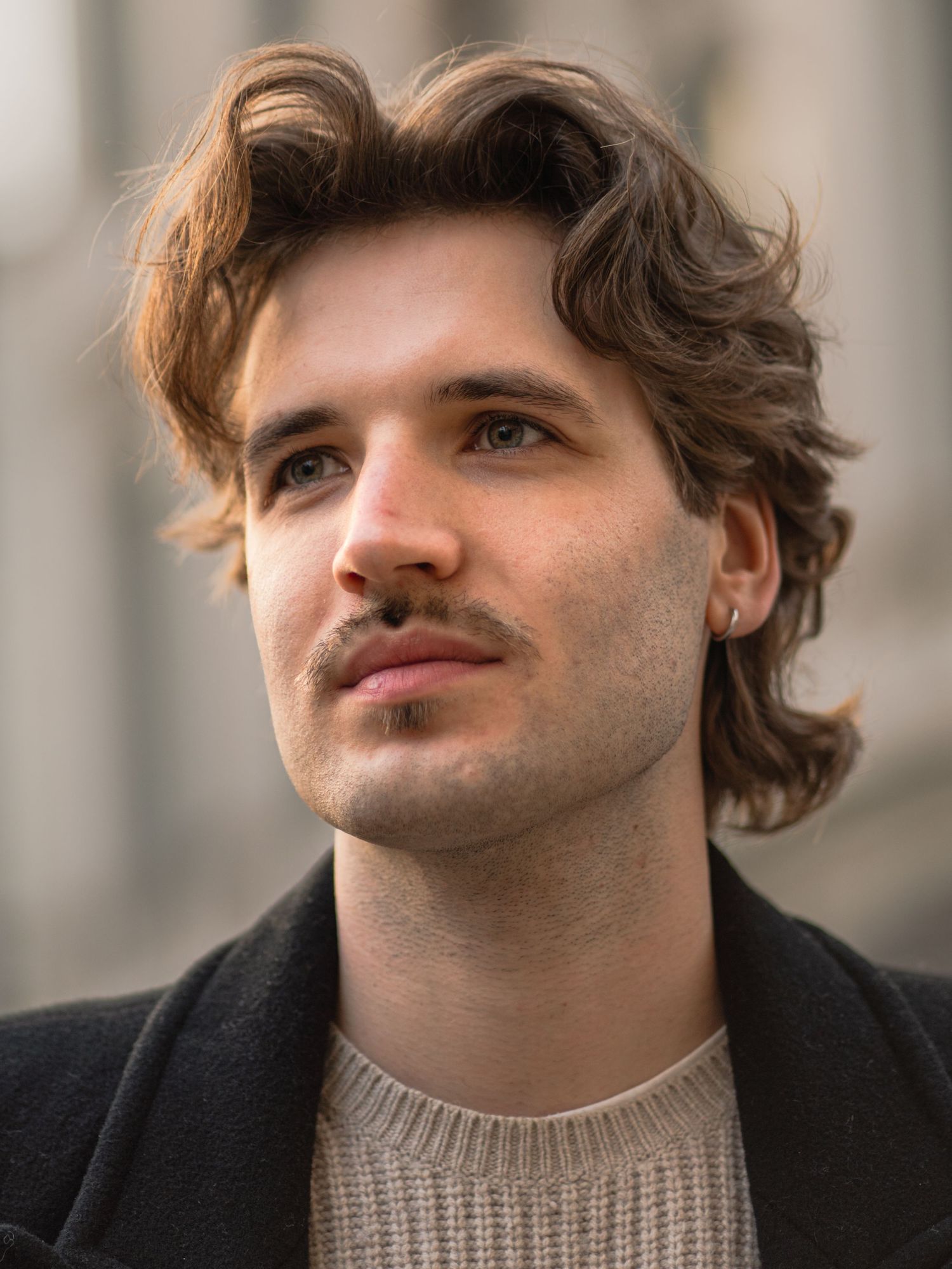 Editorial Male Portrait by Photographer Arthur Hall. 
Golden, Monochrome, Men's Portraiture, Photographer Warsaw.