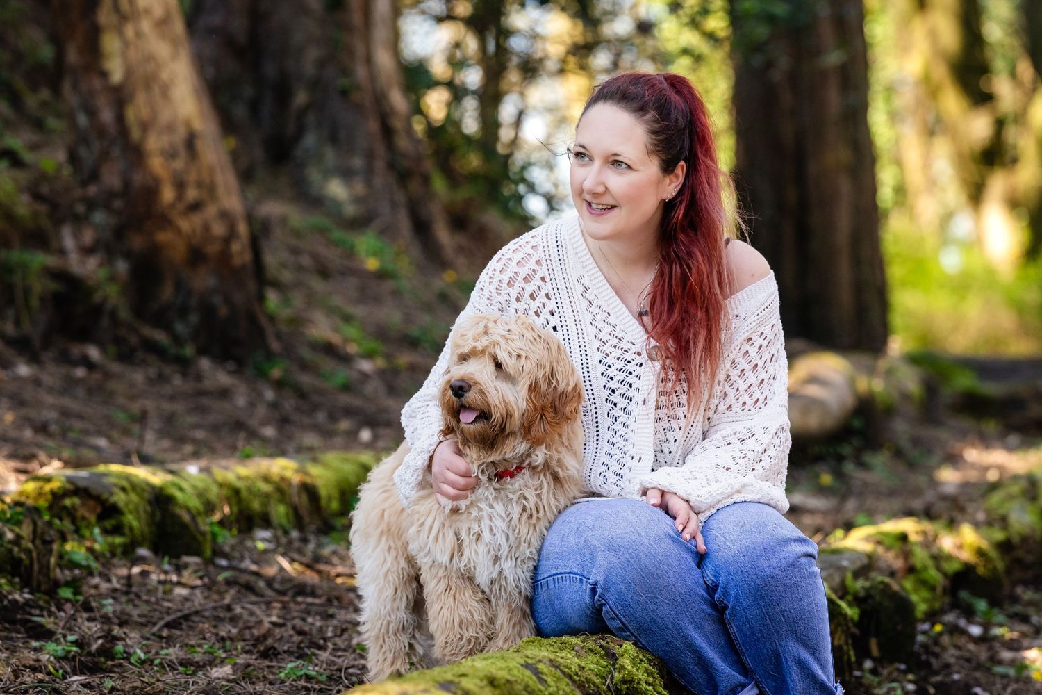 Attractive girl with dog in Williamson Park.  Lancaster Dog photographer