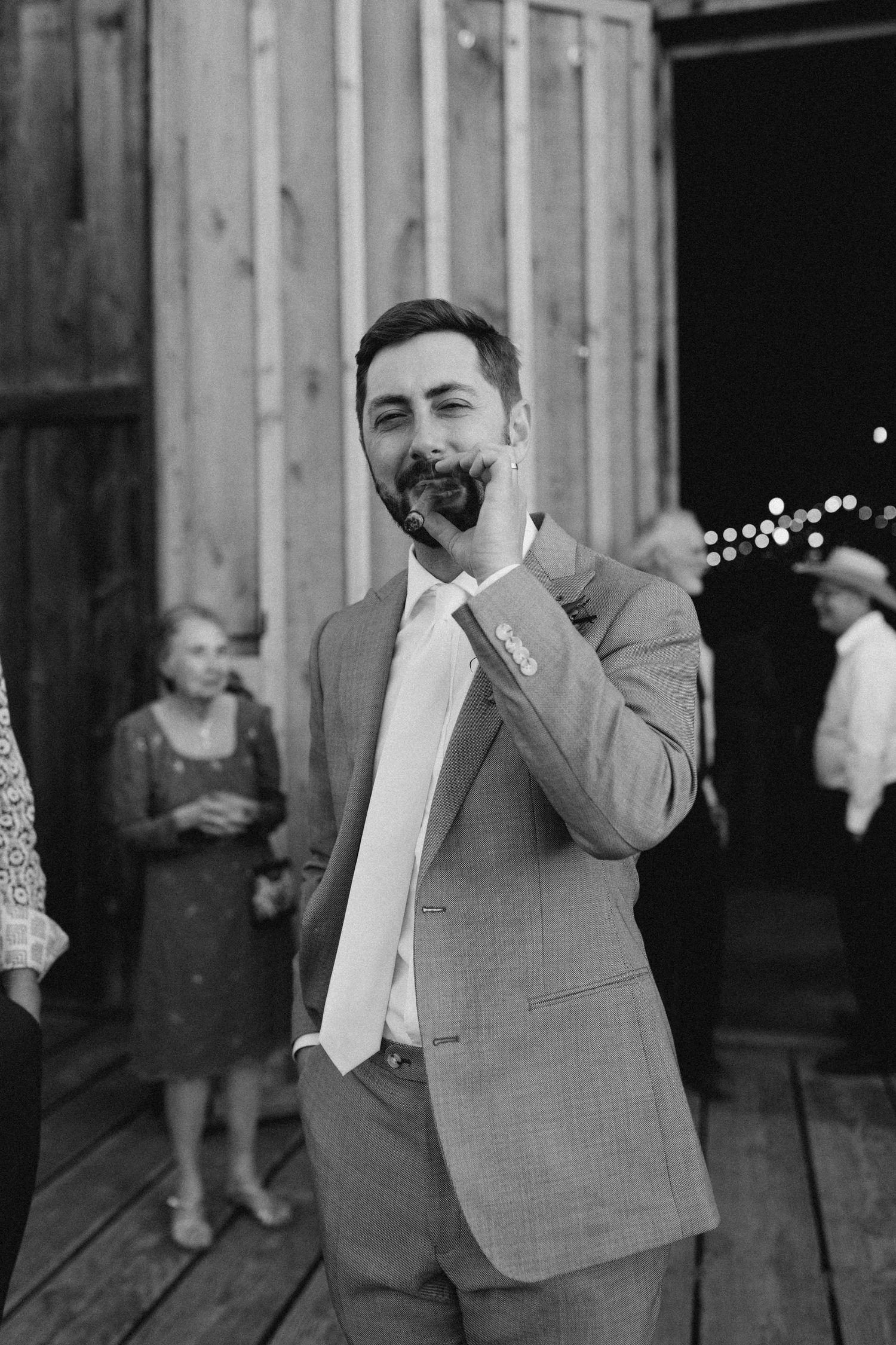Unscripted portrait of a wedding guest captured naturally