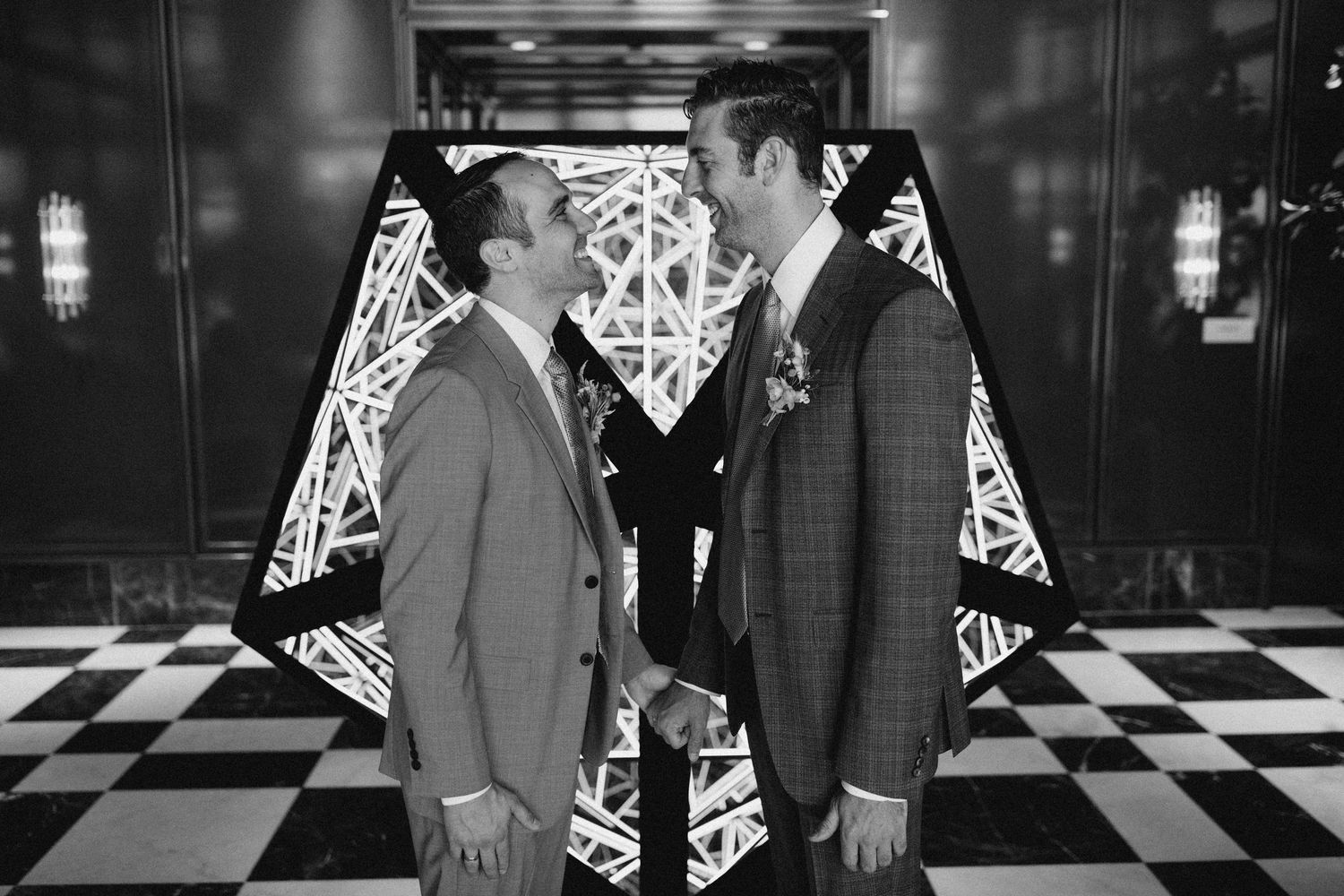 Documentary wedding ceremony moment captured in black and white