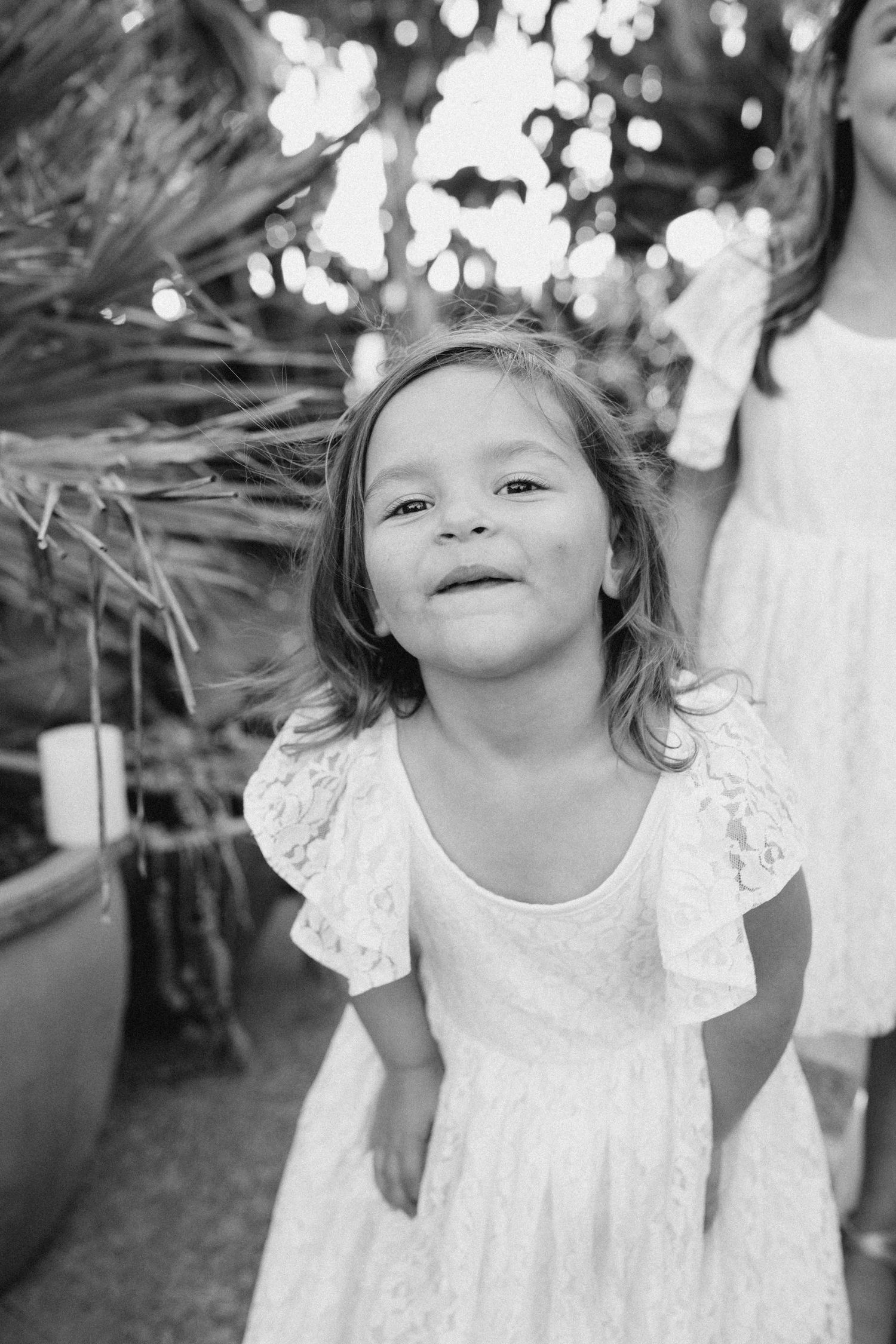Candid portrait of a child attending a wedding celebration