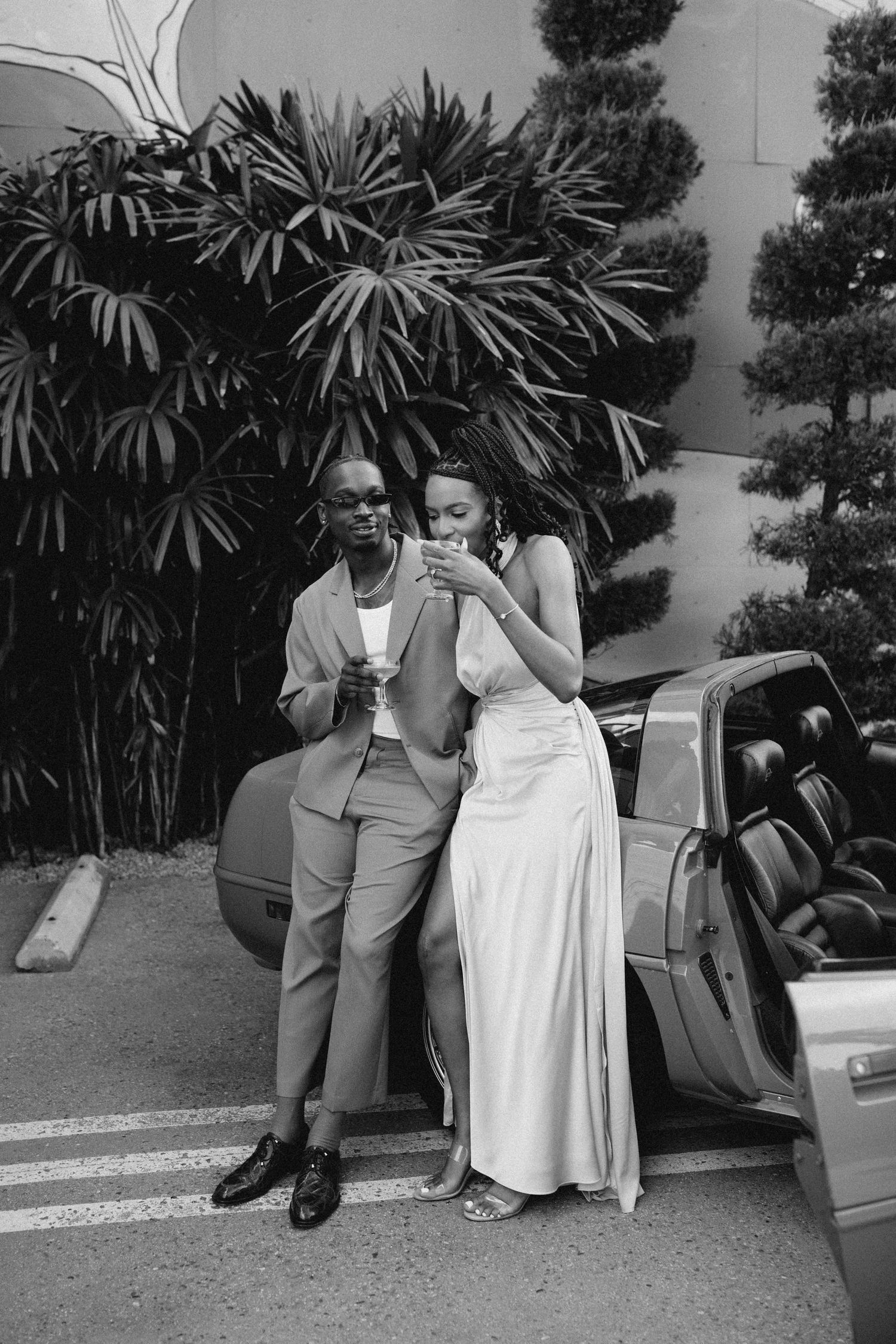 Relaxed candid moment of a couple together during their wedding day