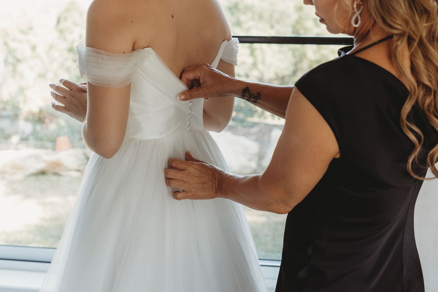 Close-up details of formal wedding attire and preparations.