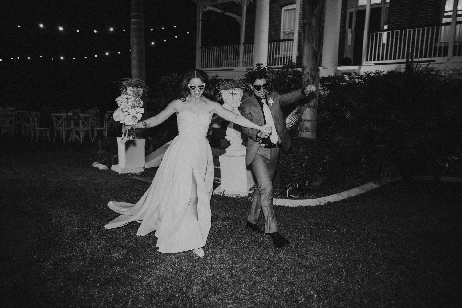 bide and groom reception entrance St Aubins Village Rockhampton weddings