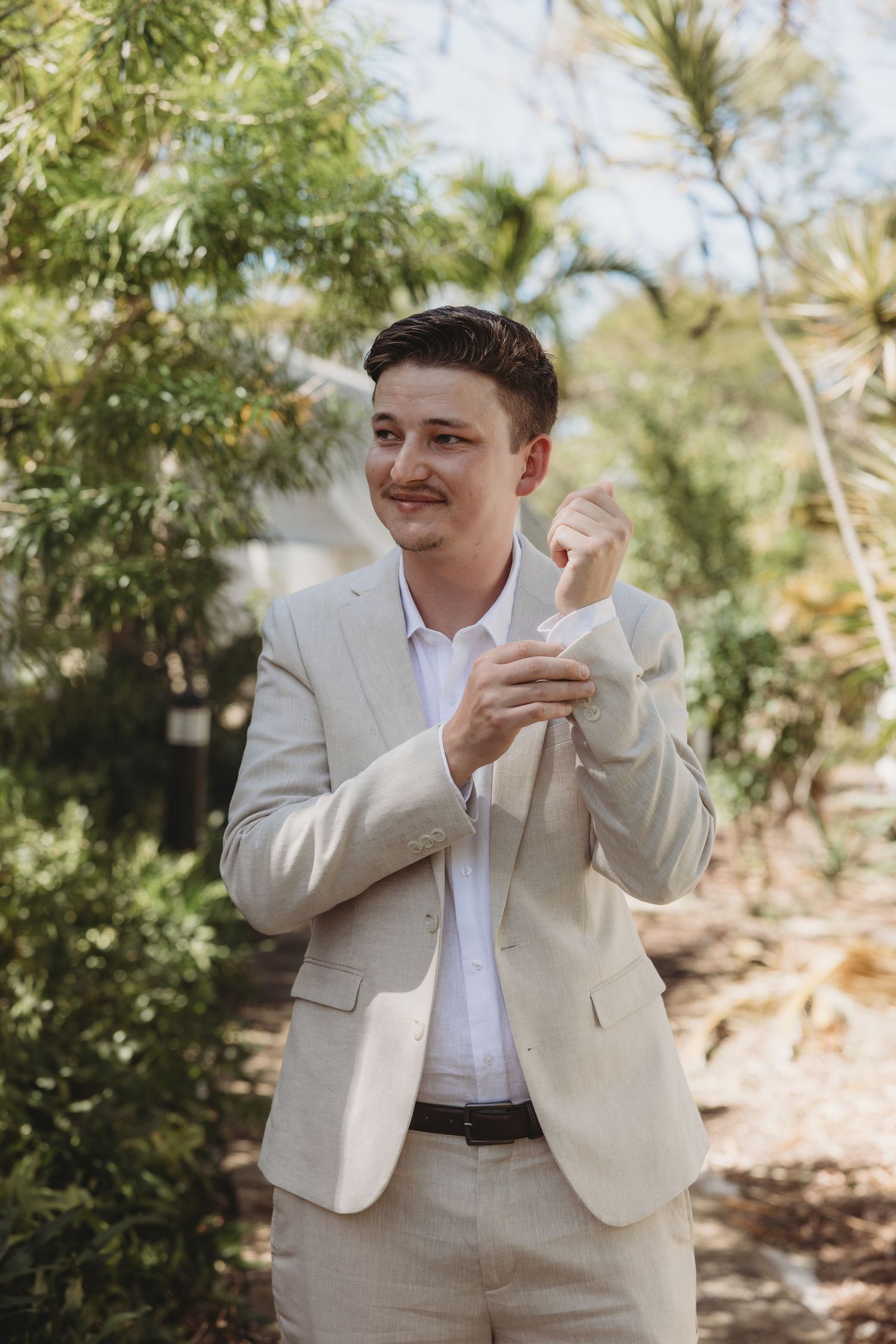 Series of emotional reactions captured in a natural outdoor setting.