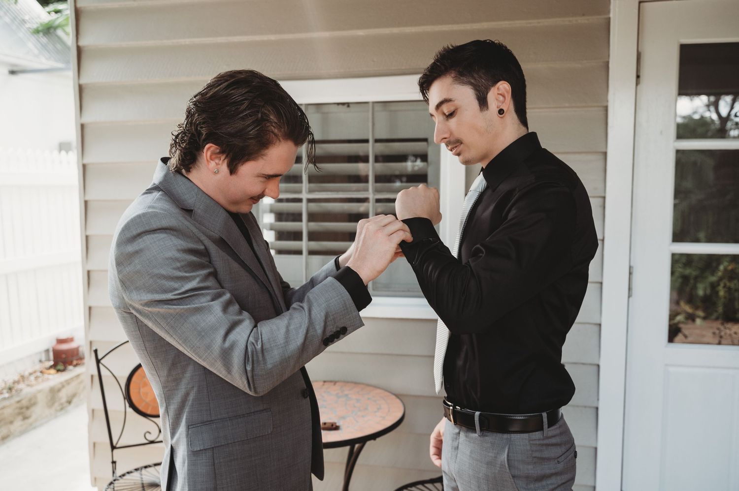 groom getting ready with groomsmen wedding Rockhampton