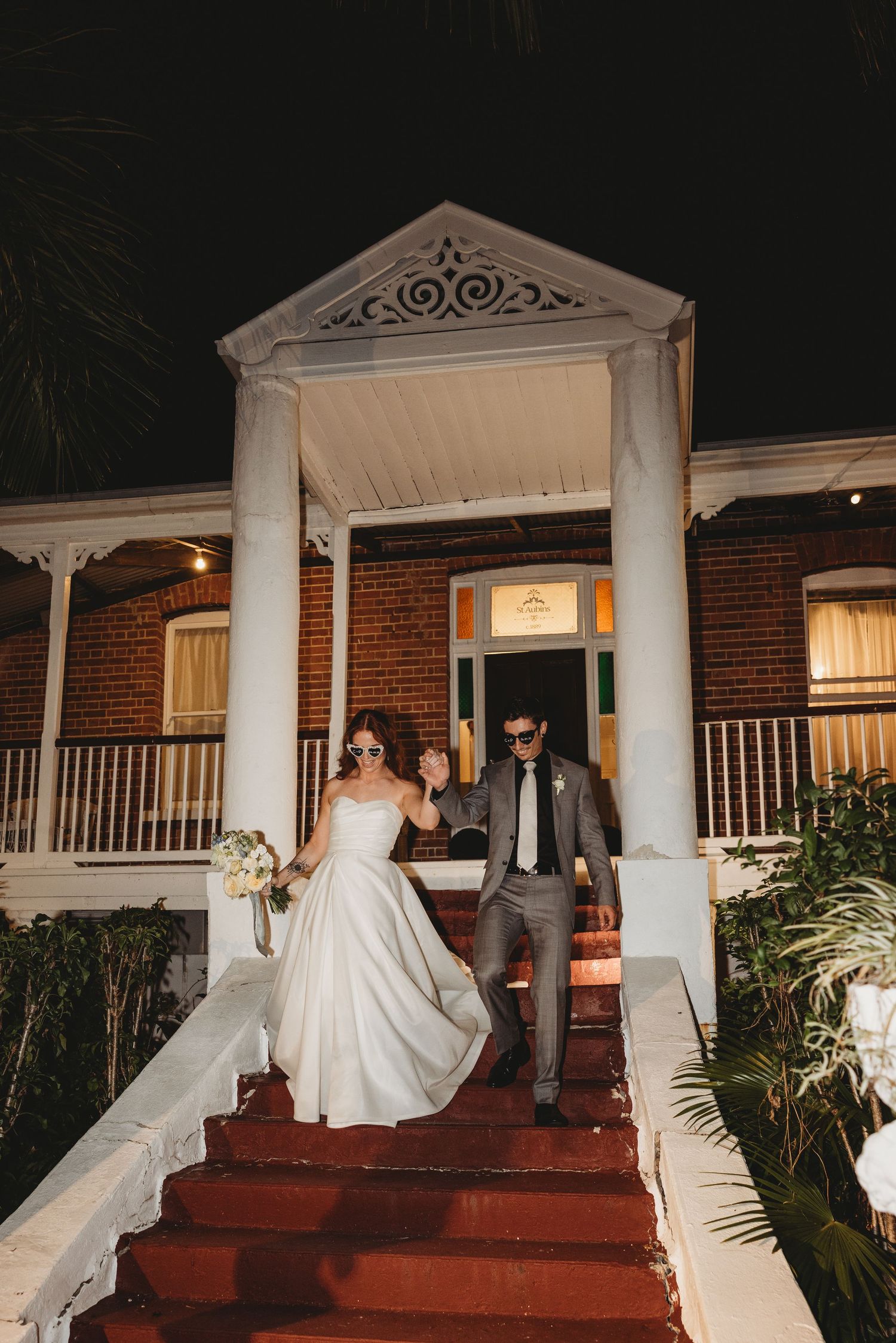 bide and groom reception entrance St Aubins Village
