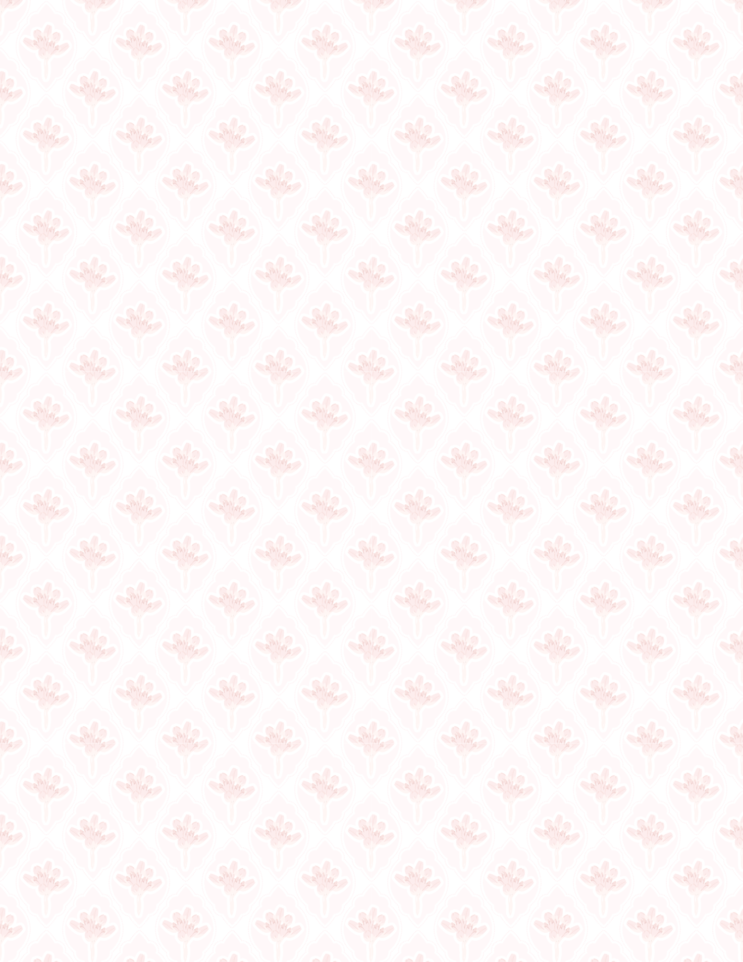 White background with delicate light pink crown pattern arranged in a diagonal repeating motif for elegant wallpaper design.