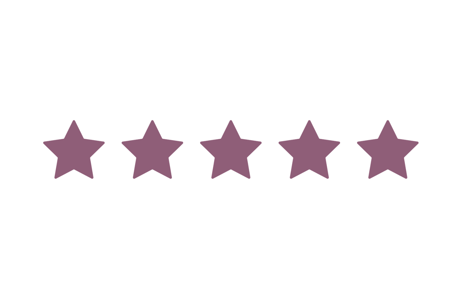 Purple star rating icons arranged in descending rows on white background.