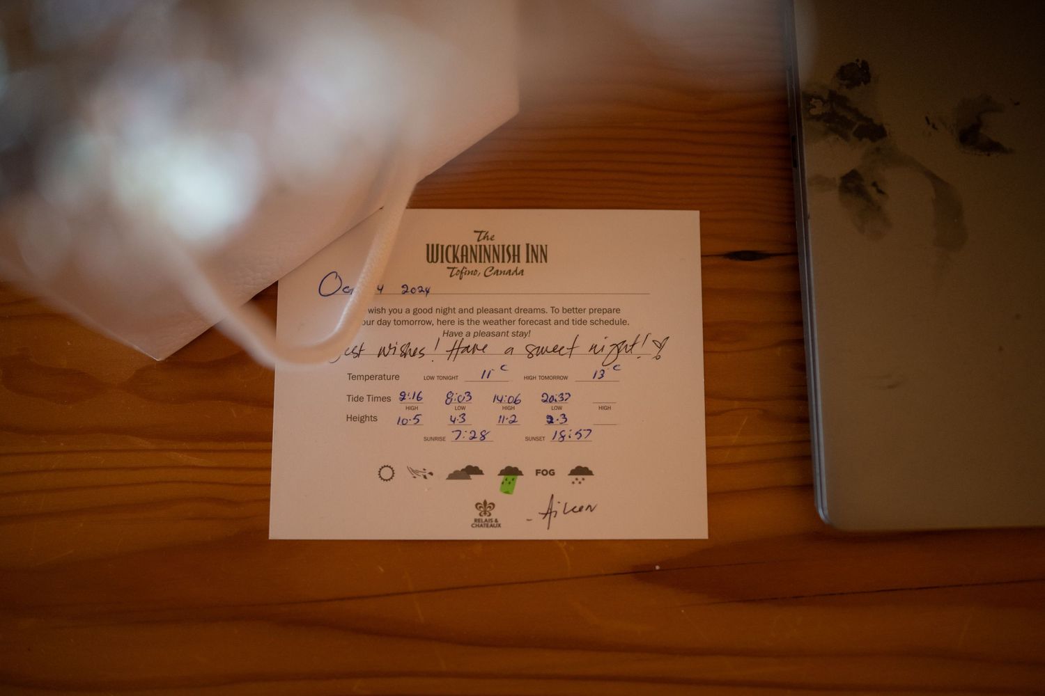 Wedding day schedule and planning notes on white paper.