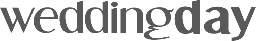 Wedding Day magazine logo in gray serif and sans-serif typography on a white background.