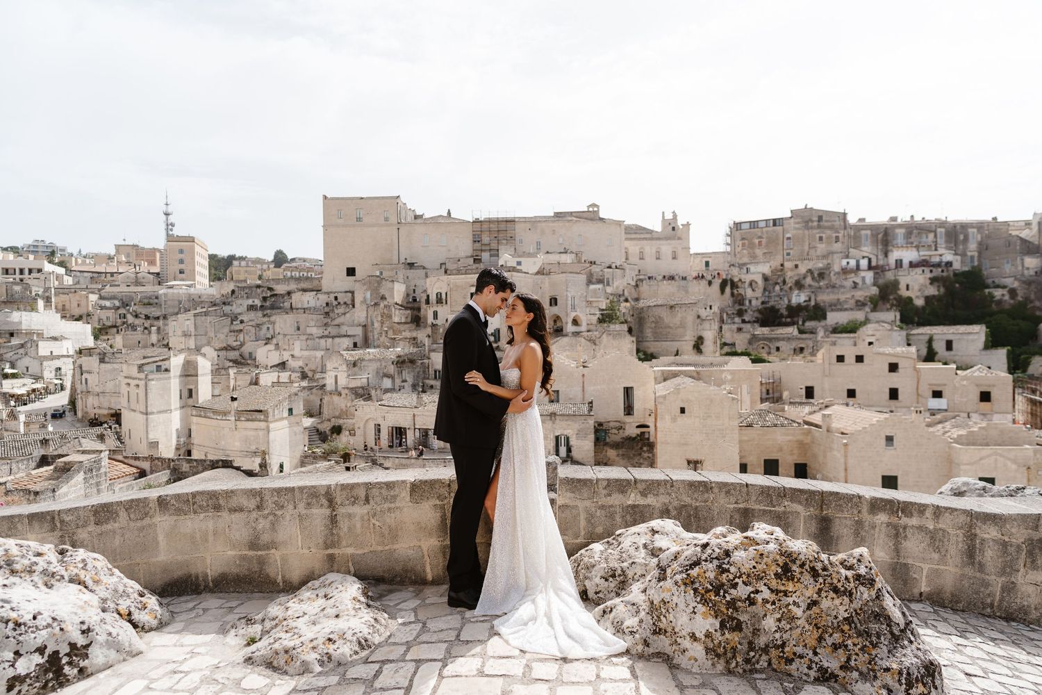 Oozing romance a special gaze a warm embrace. Sassi di Matera  Italy