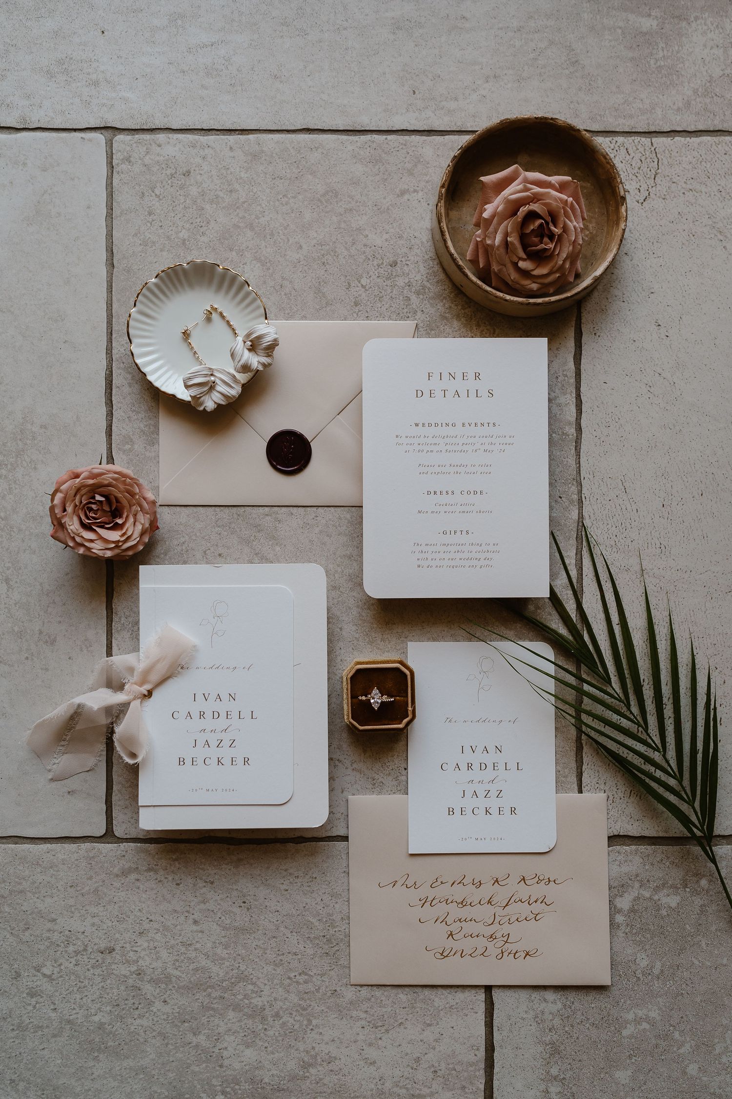Simple elegant stationary by Dove and Lace